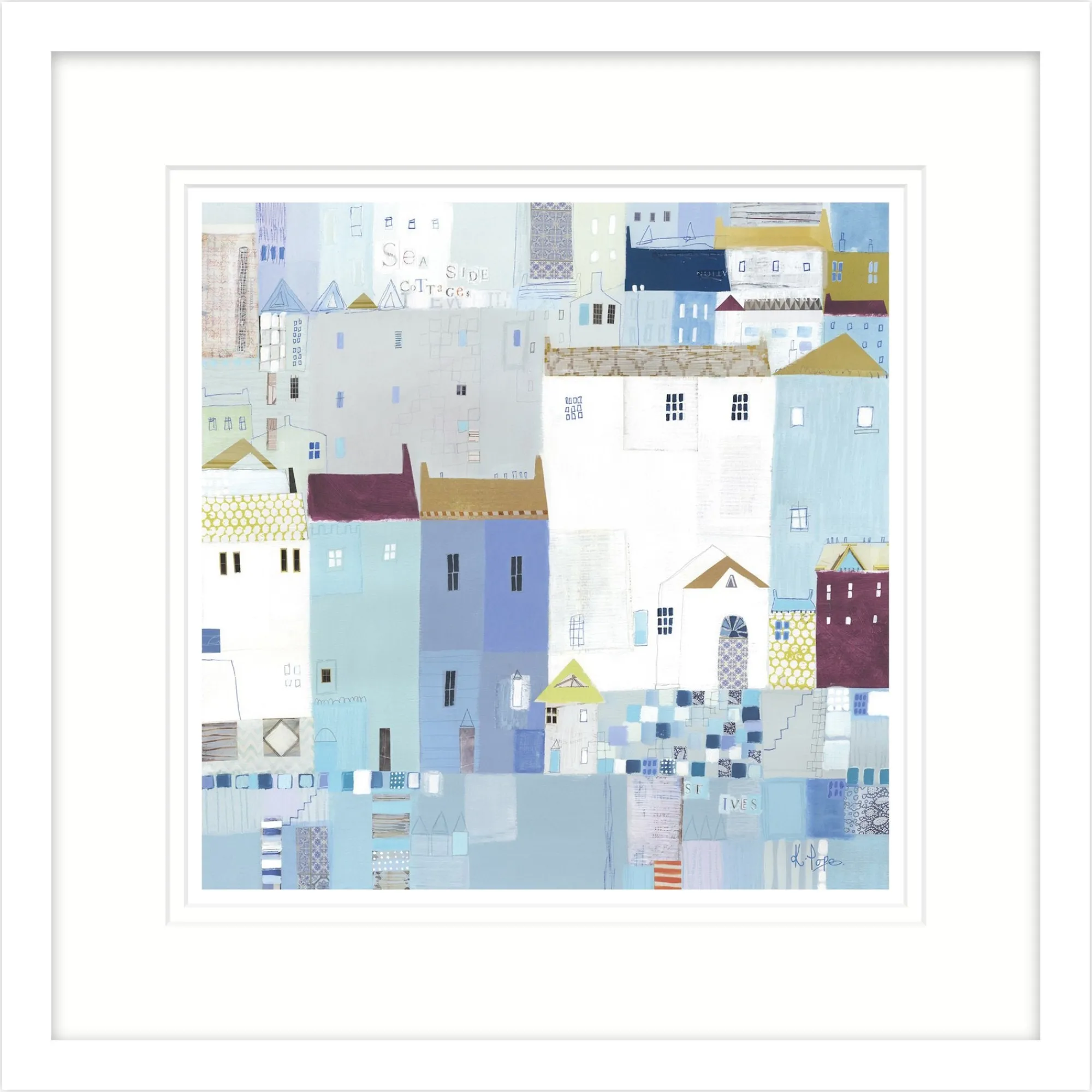 St Ives|Cornwall*Whistlefish Seaside Cottage Framed Print