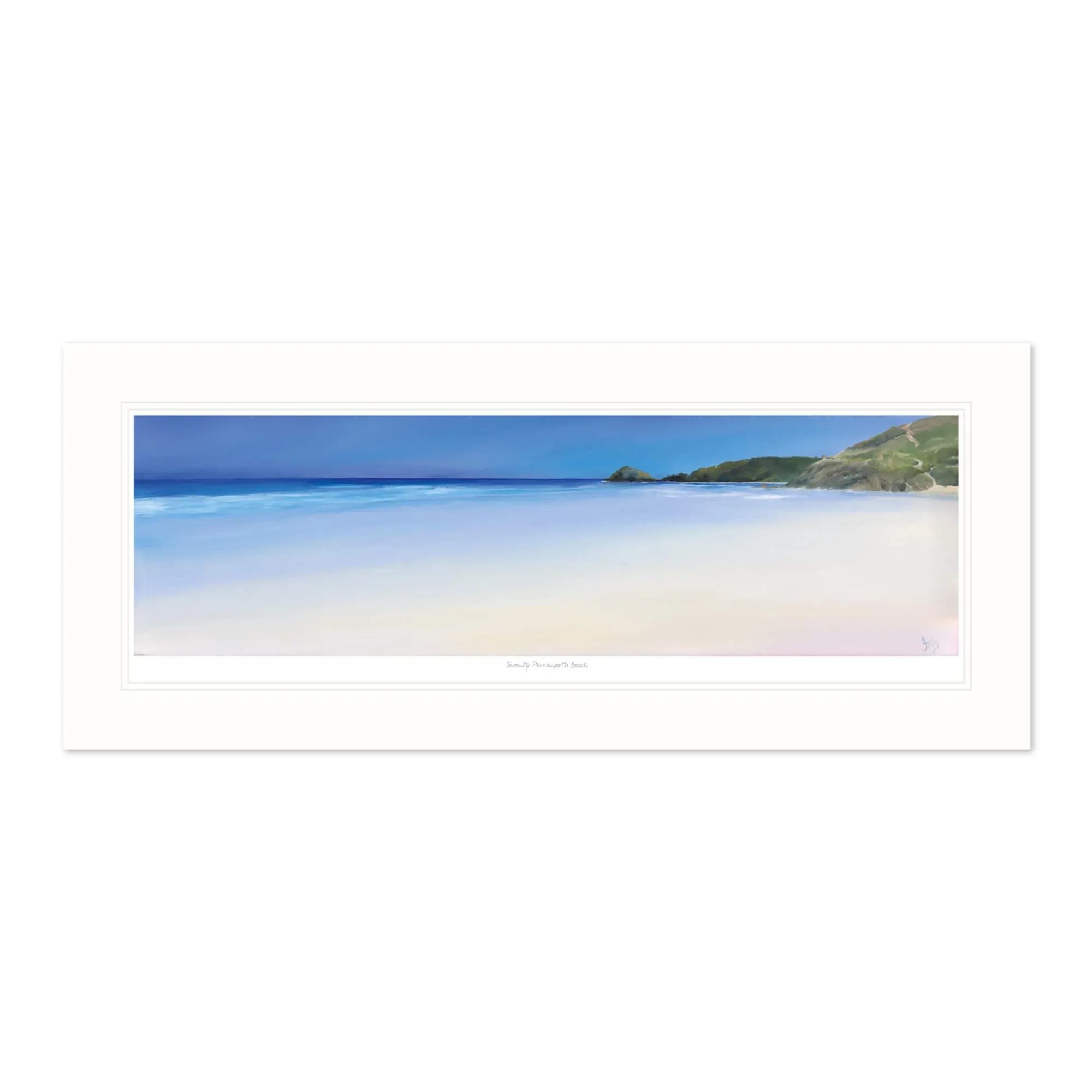 Cornwall|Mounted Prints*Whistlefish Serenity Perranporth Beach Mounted Print