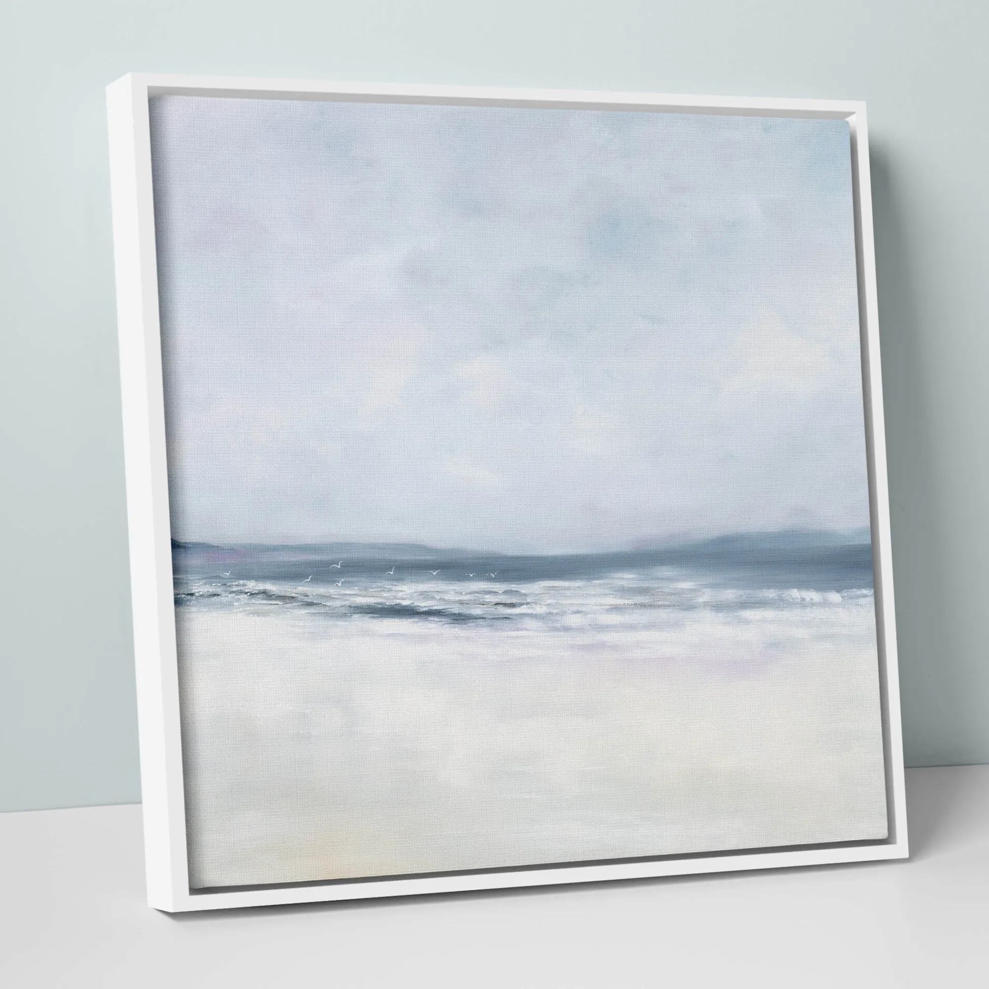 Coastal Scenes|Framed Canvas*Whistlefish Shoreline Veil Large Framed Canvas
