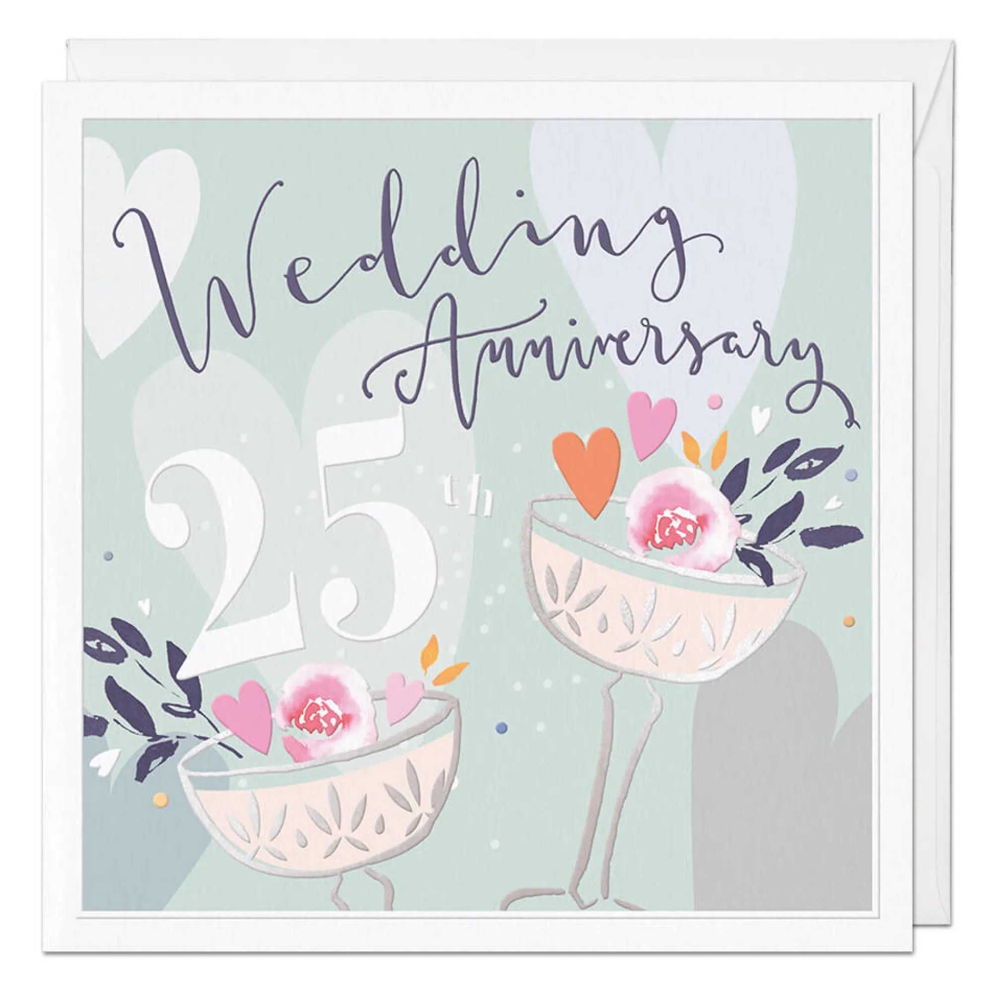 Wedding|Anniversary*Whistlefish Silver Wedding Luxury Anniversary Card