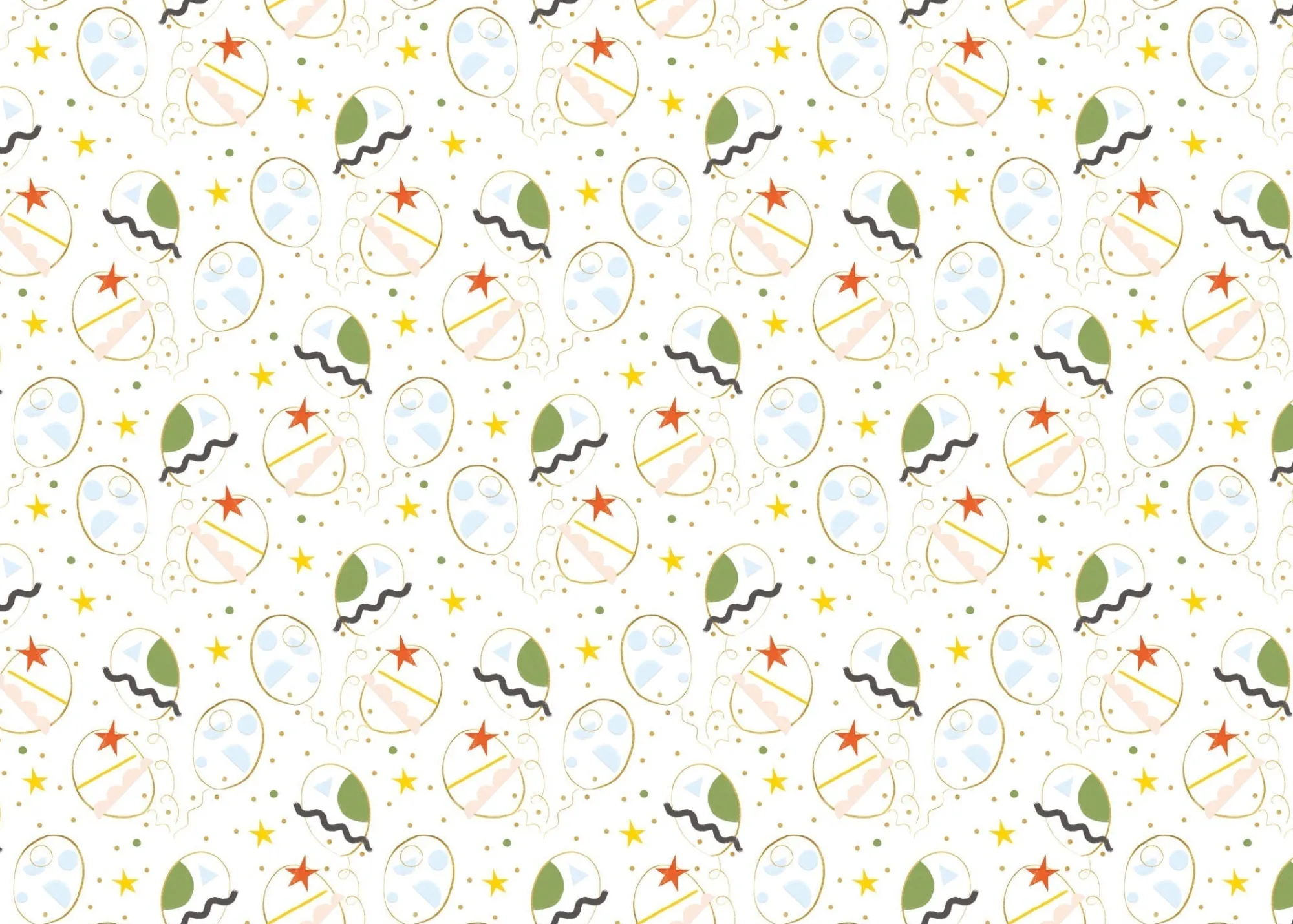 Gift Wrap|Birthday*Whistlefish Simple Balloons Wrapping Paper