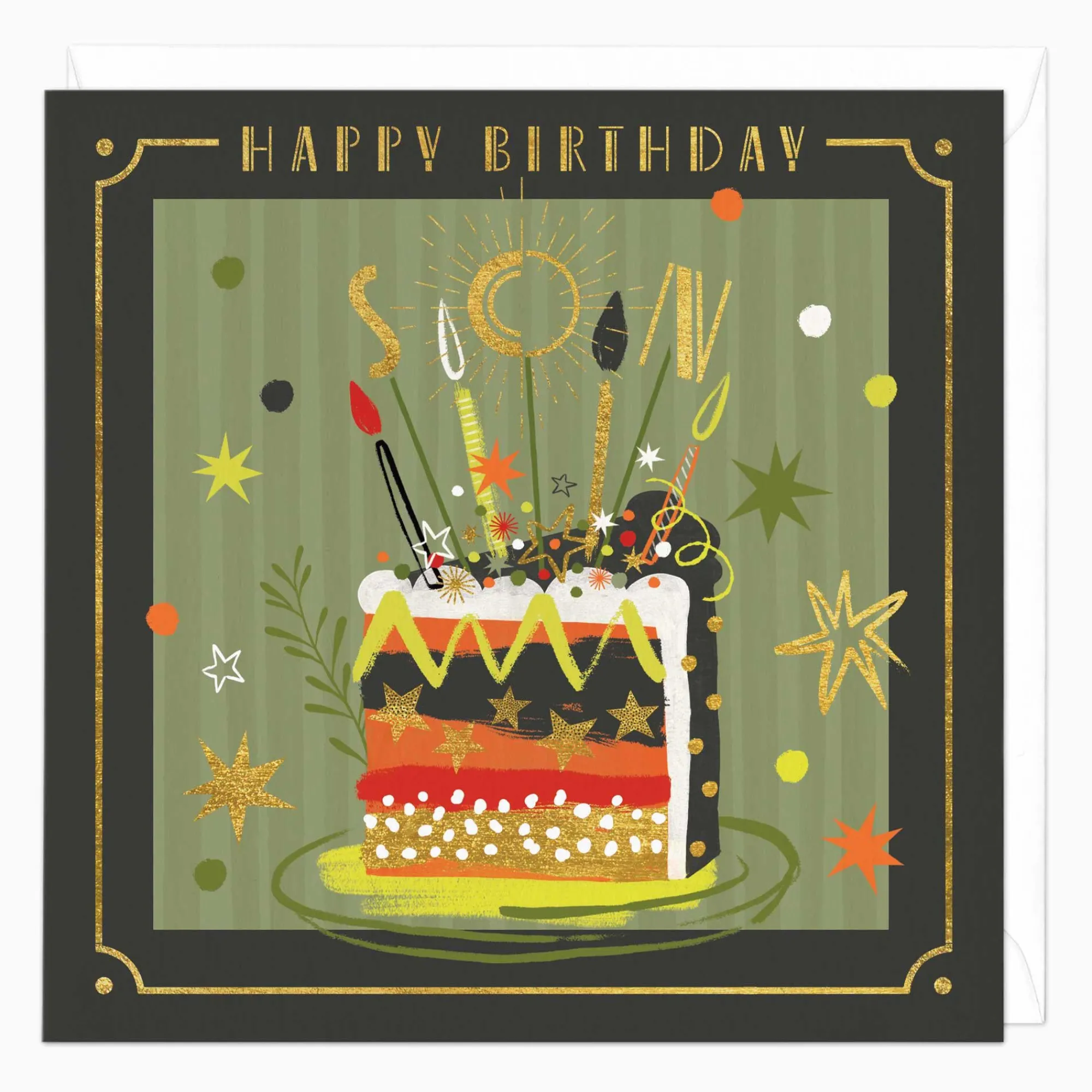 Birthday|For Relatives*Whistlefish Son's Birthday Cake Deco Card