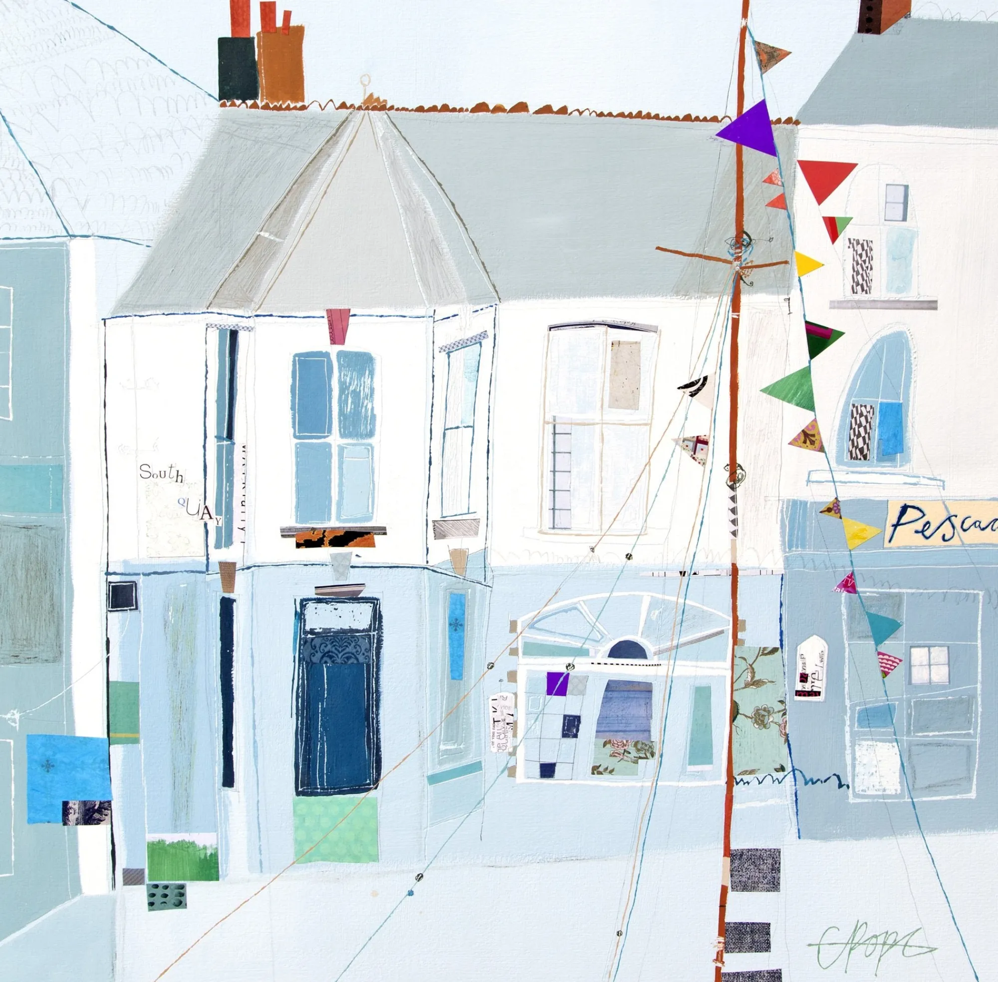 Unframed Prints*Whistlefish South Quay Padstow Art Print