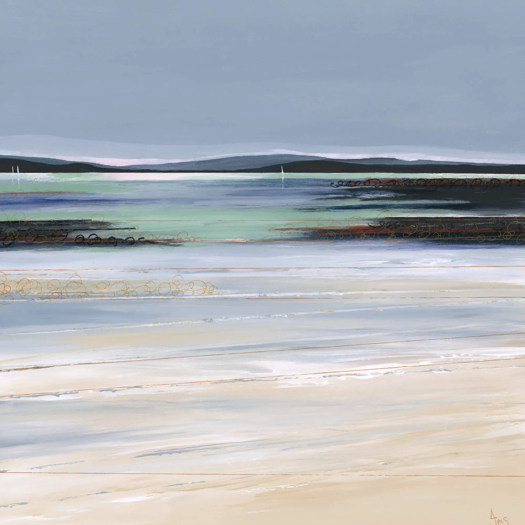 Unframed Prints*Whistlefish South Sands Beach, Salcombe Art Print