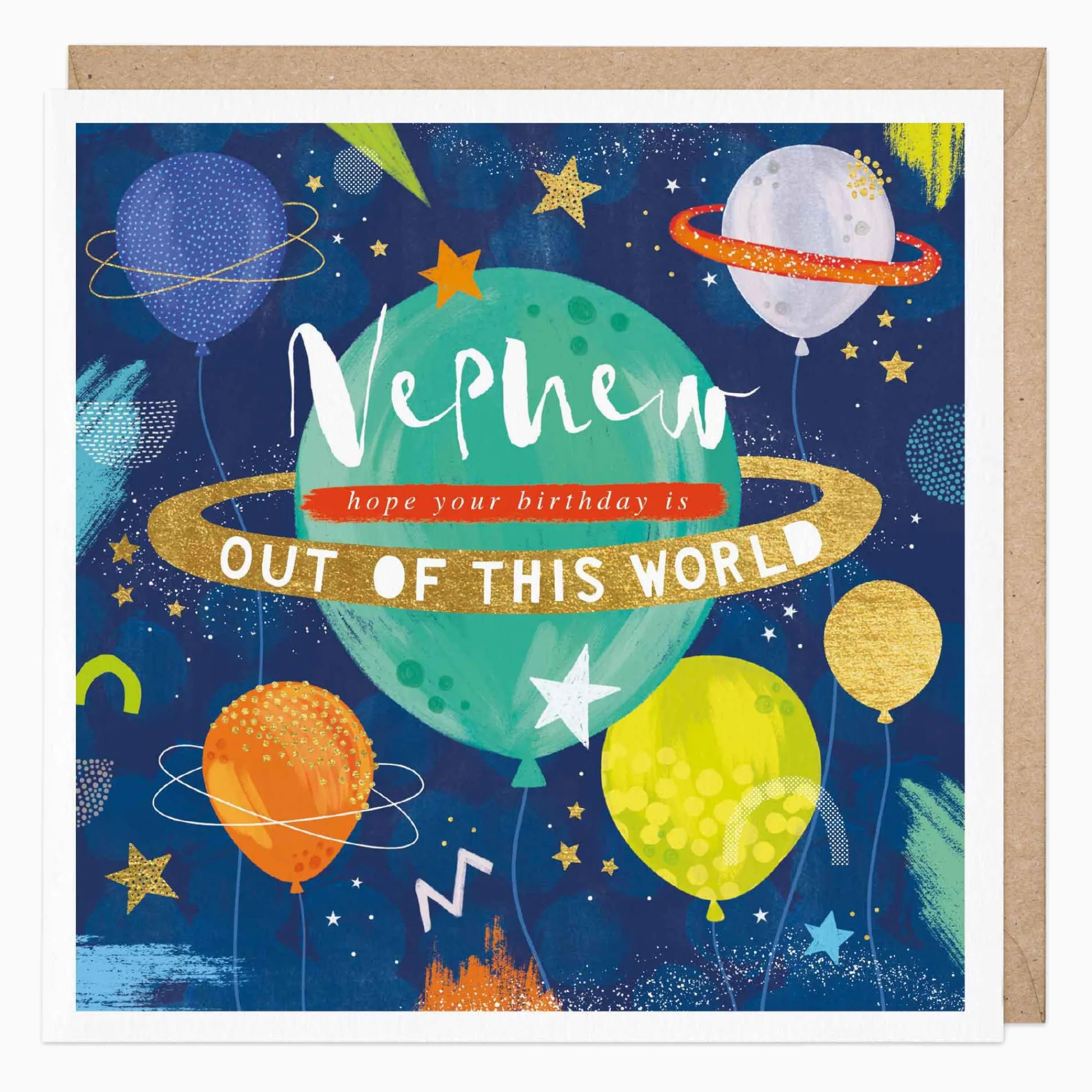 Birthday|For Relatives*Whistlefish Space Nephew Birthday Card