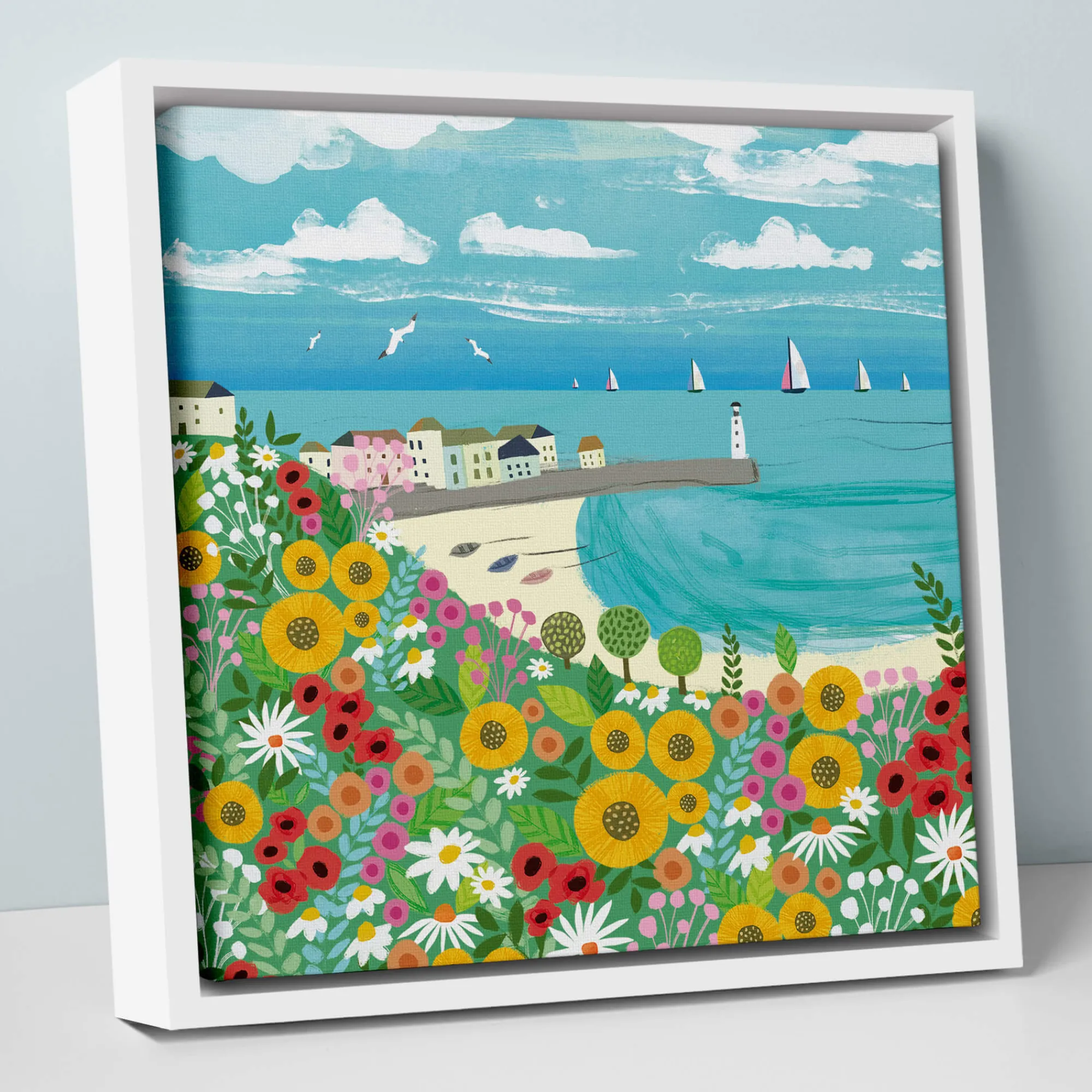 St Ives|Cornwall*Whistlefish Spring In St Ives Small Framed Canvas