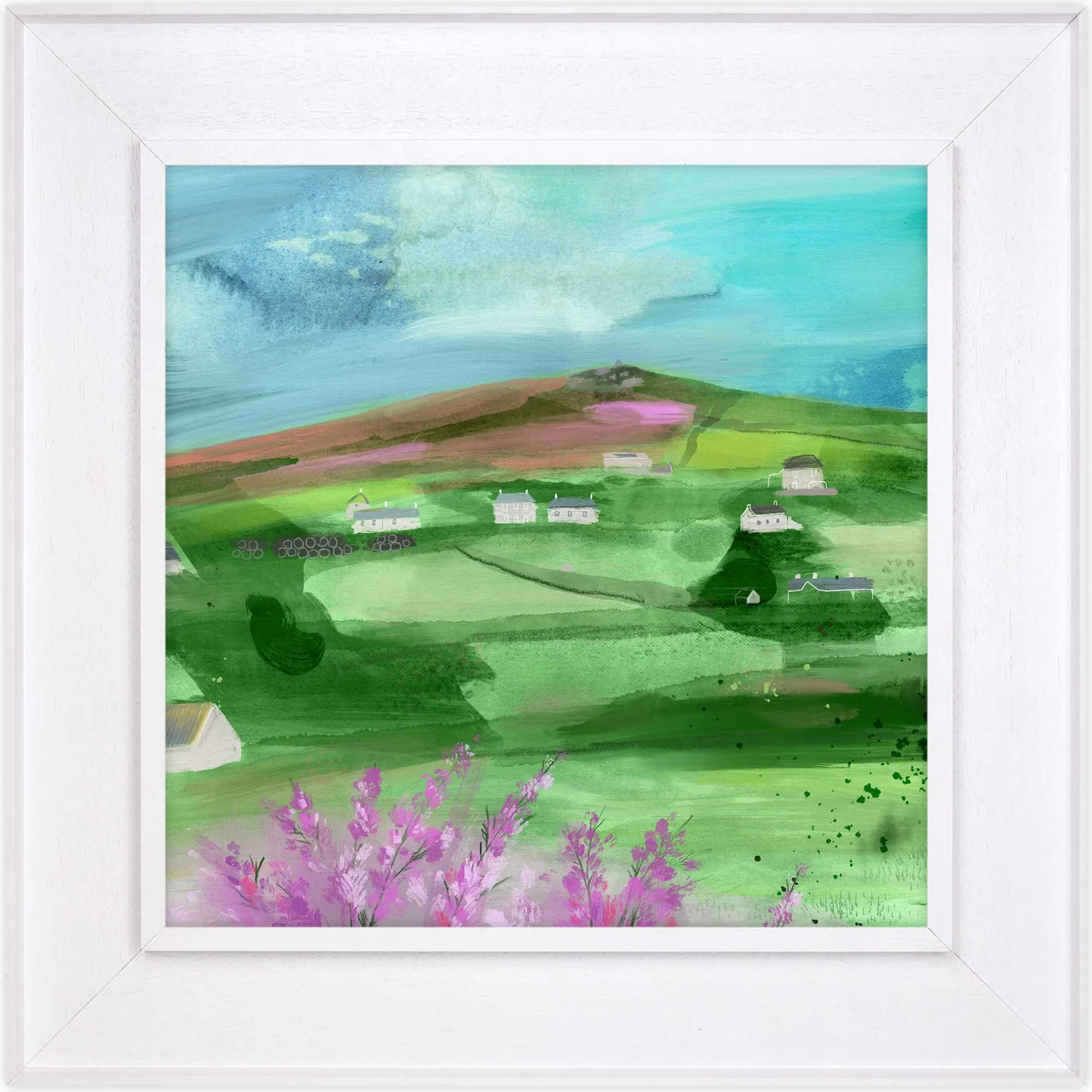 Cornwall|Floral & Flowers*Whistlefish St Agnes Beacon Tray Framed Canvas