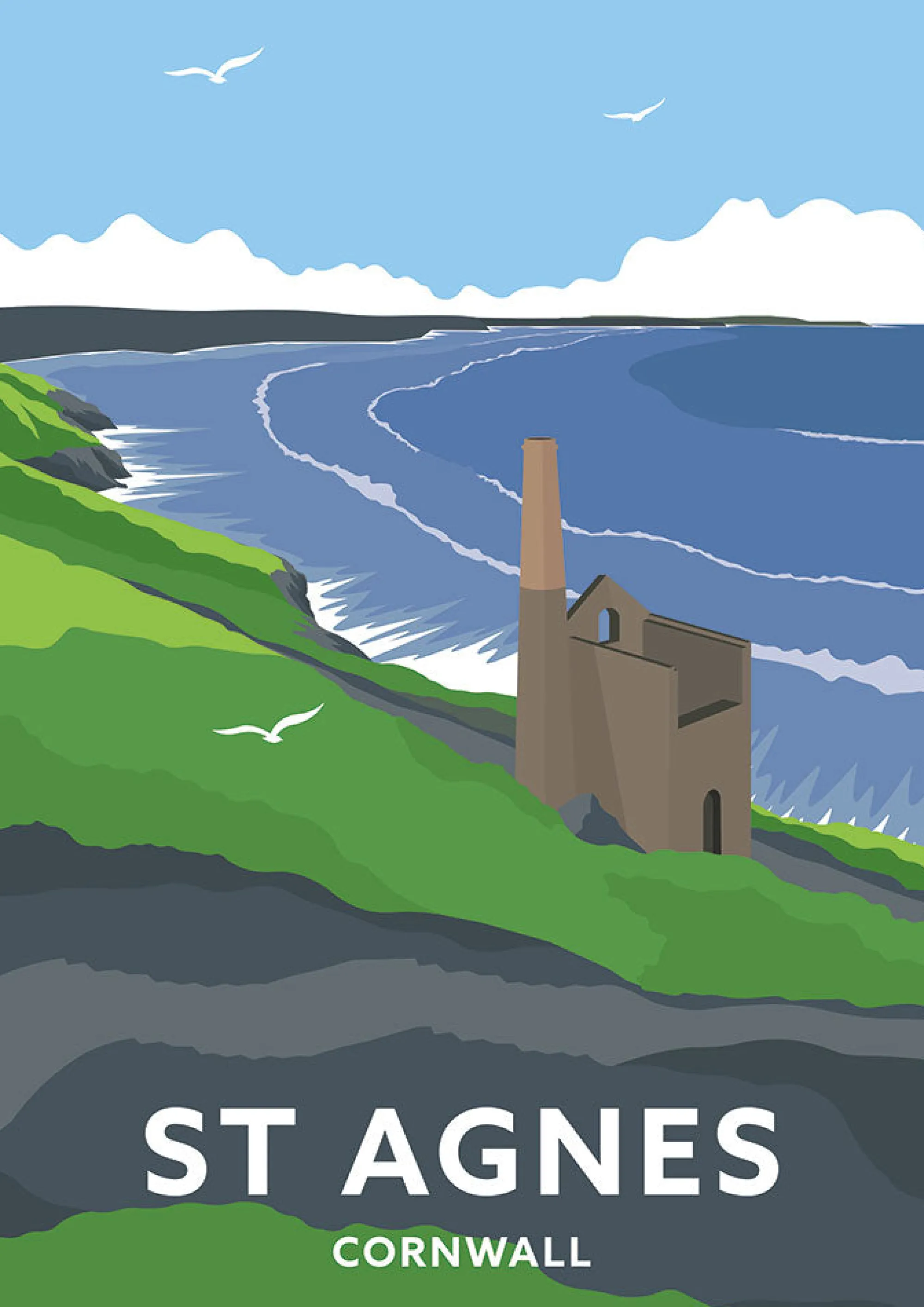 Unframed Prints*Whistlefish St Agnes Travel Art Print