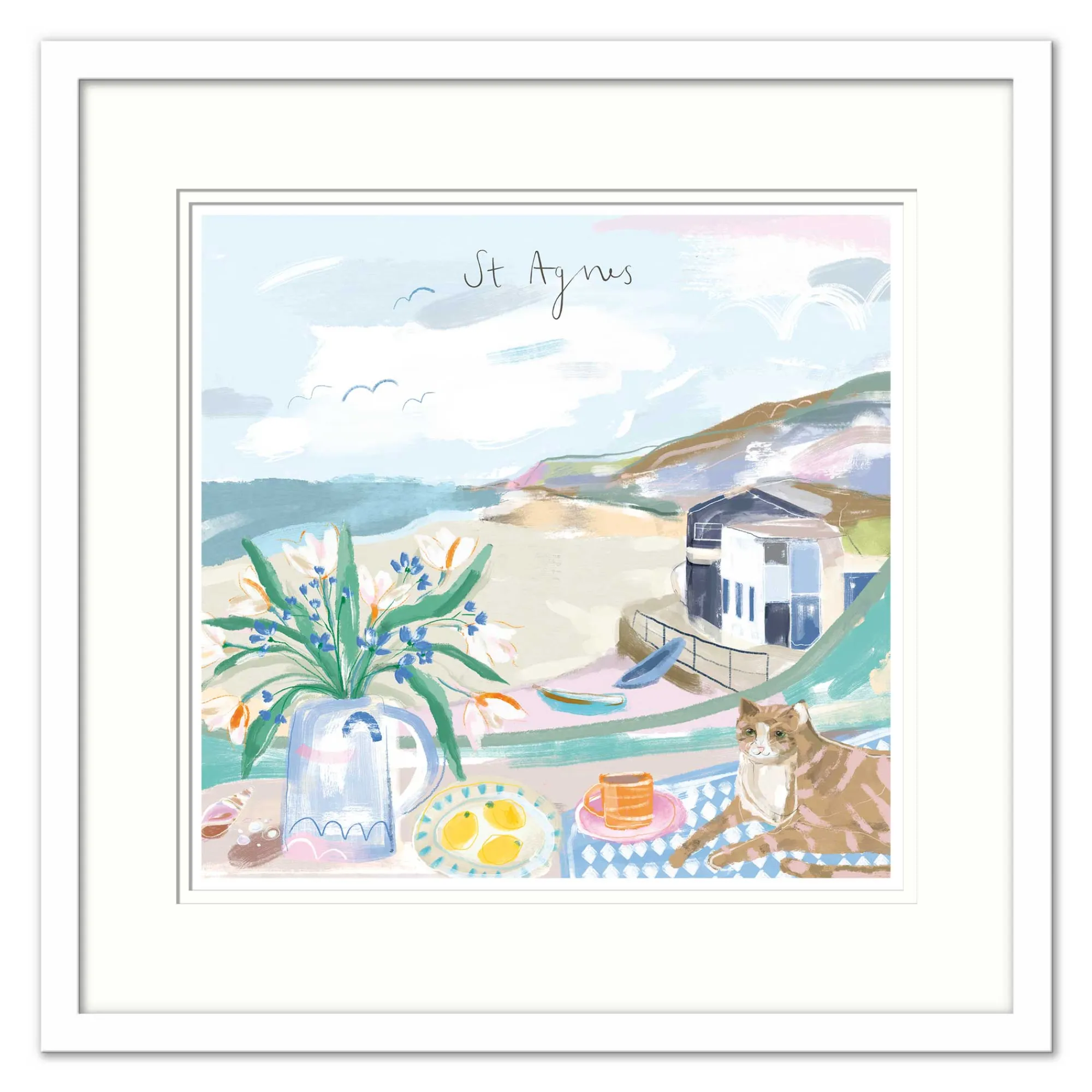 Cornwall|Coastal Scenes*Whistlefish St Agnes Window View Small Framed Print