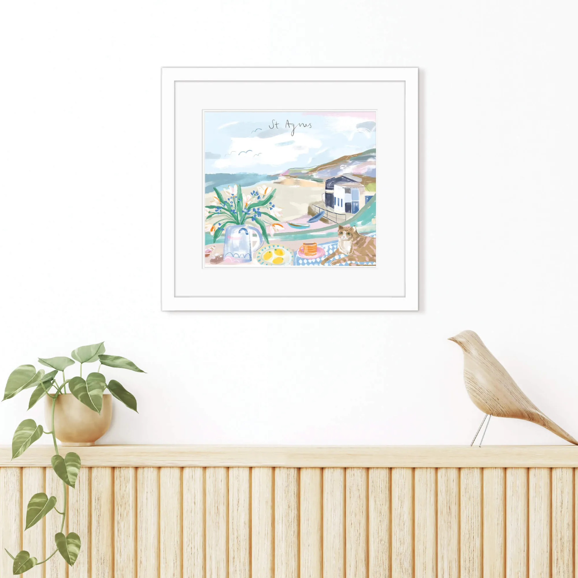 Cornwall|Coastal Scenes*Whistlefish St Agnes Window View Small Framed Print