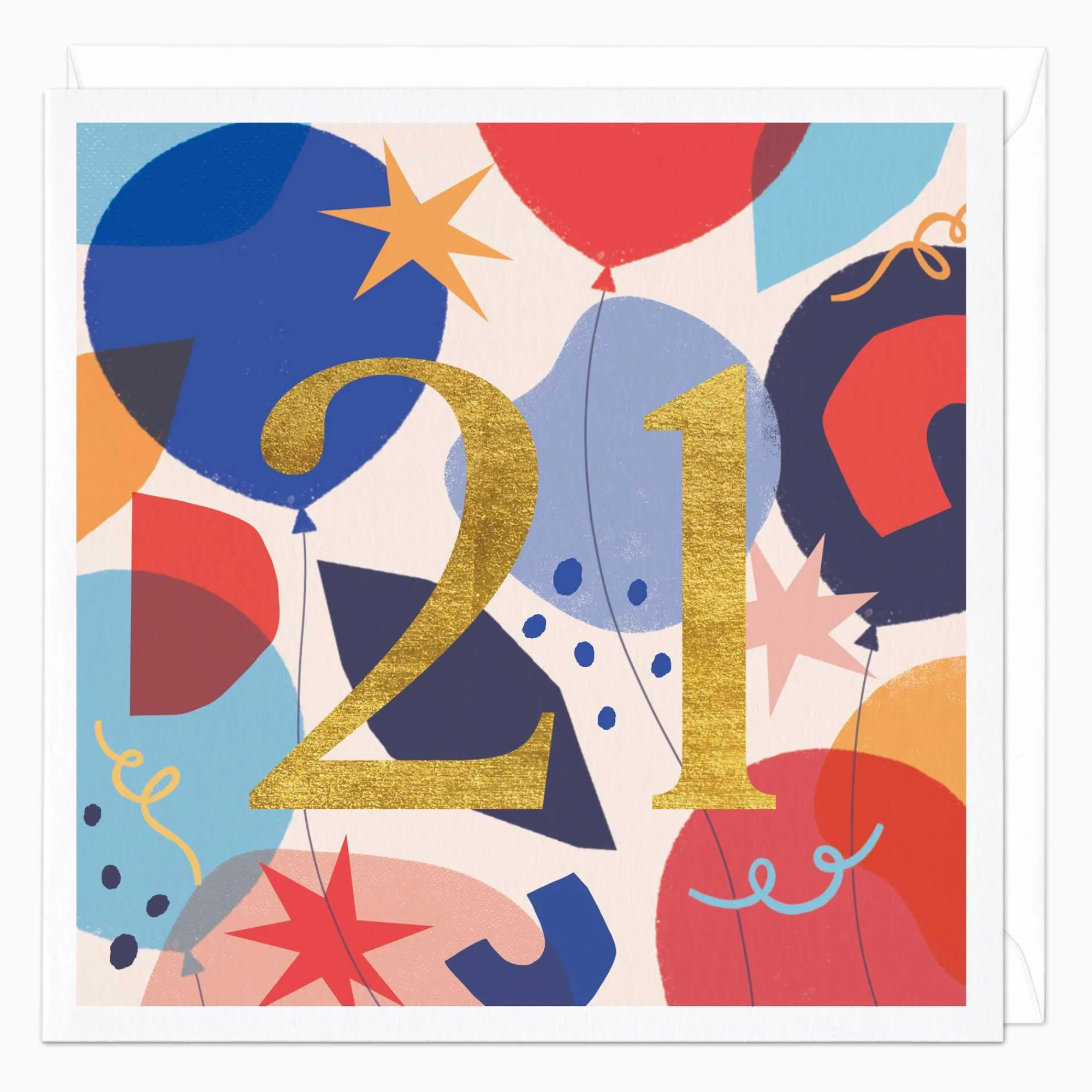 Birthday|By Age*Whistlefish 21st Balloons Birthday Card