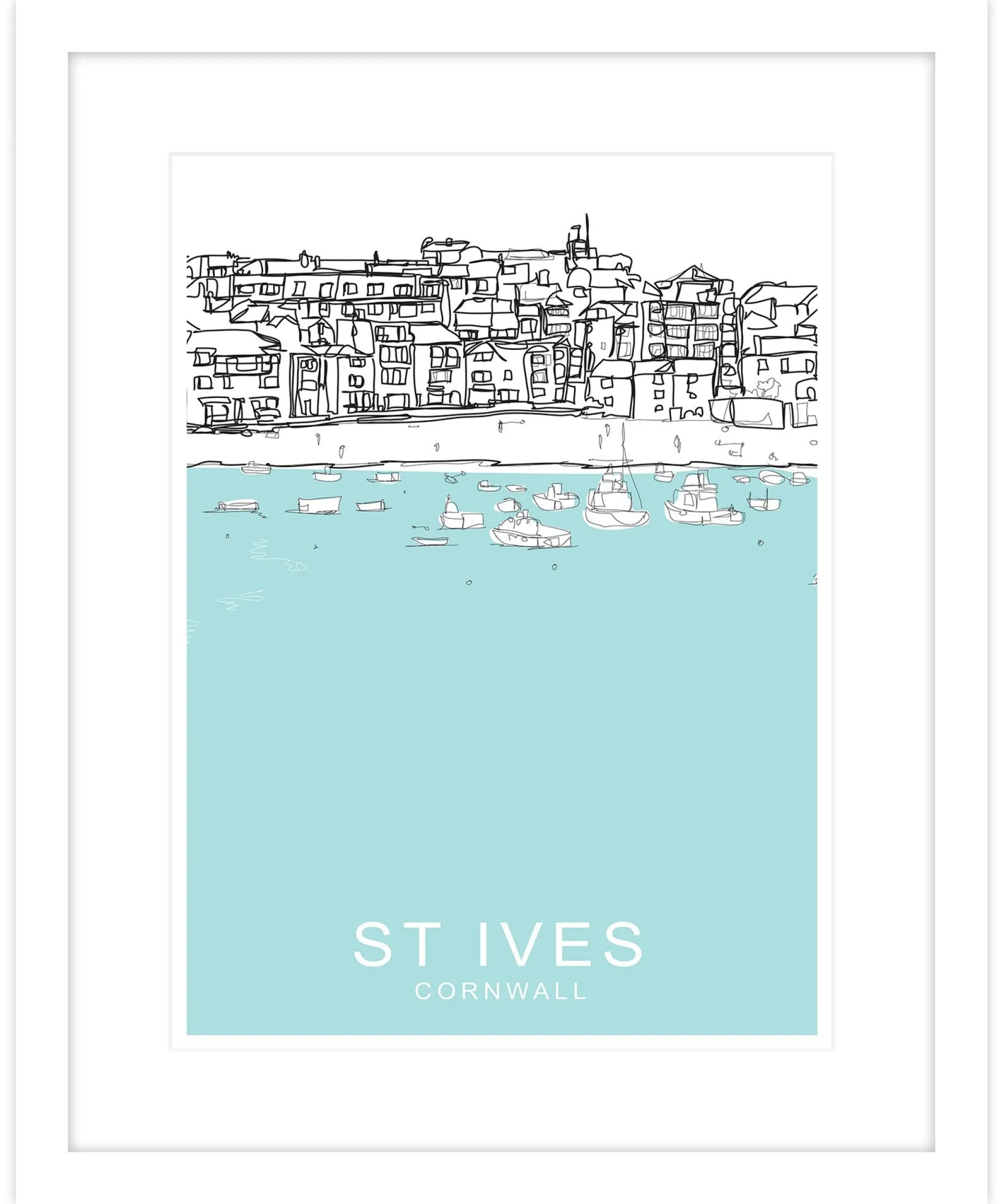 St Ives|Cornwall*Whistlefish St Ives Bay Framed Travel Print