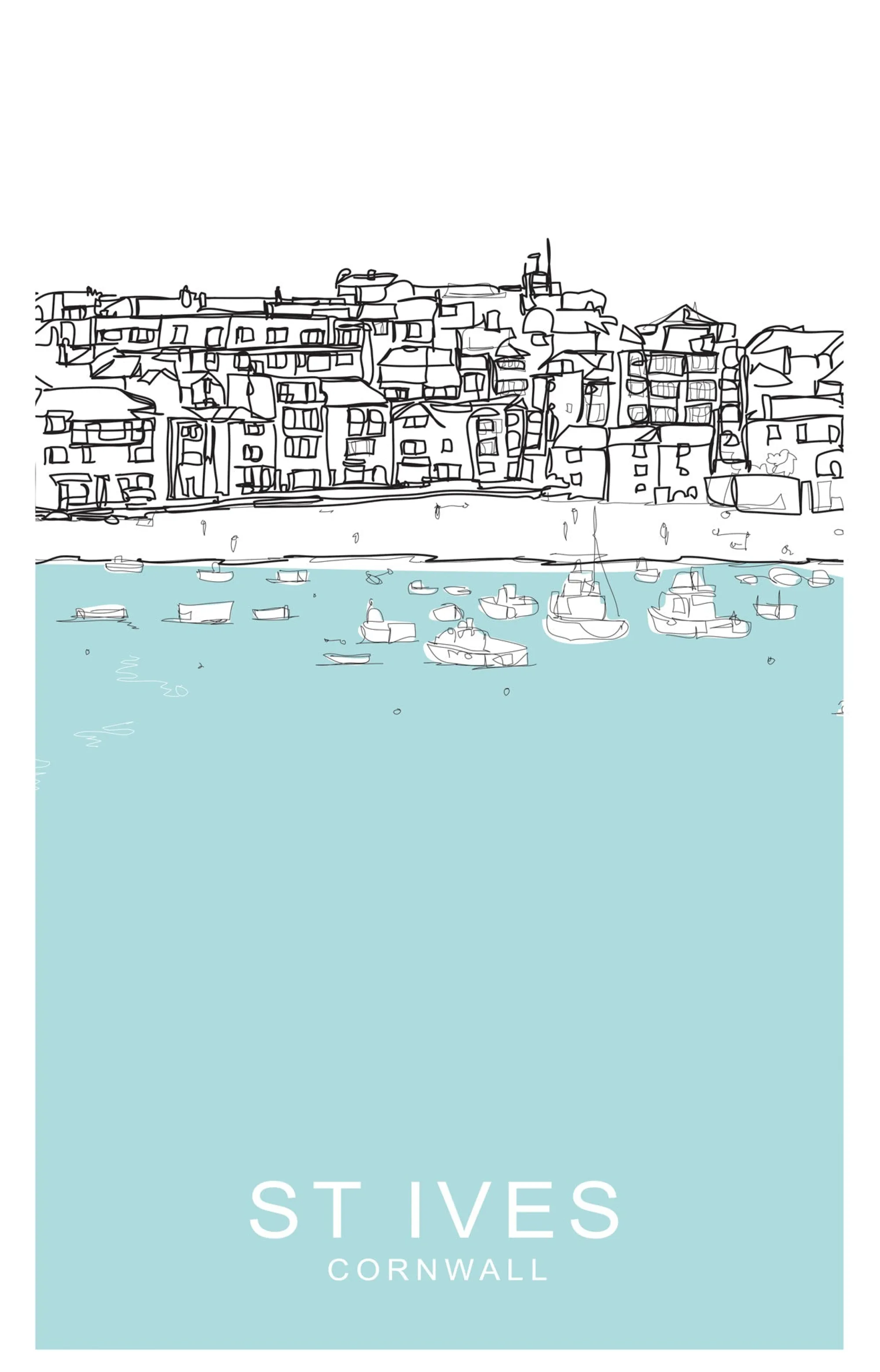 Unframed Prints*Whistlefish St Ives Blue Large Art Print