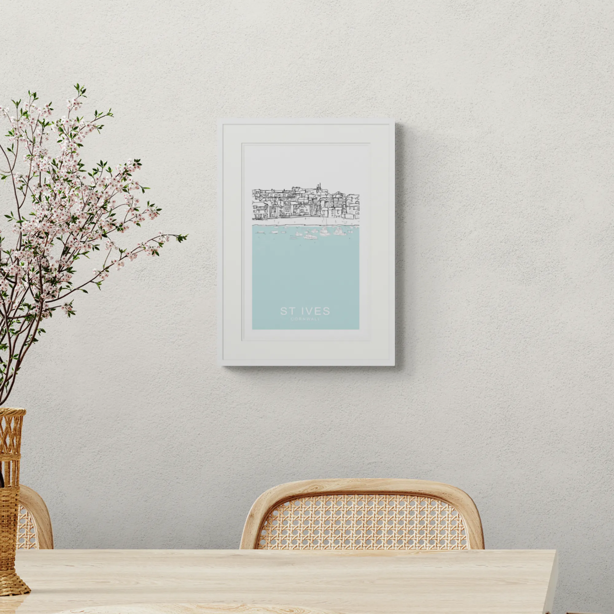 St Ives|Cornwall*Whistlefish St Ives Blue Small Framed Print
