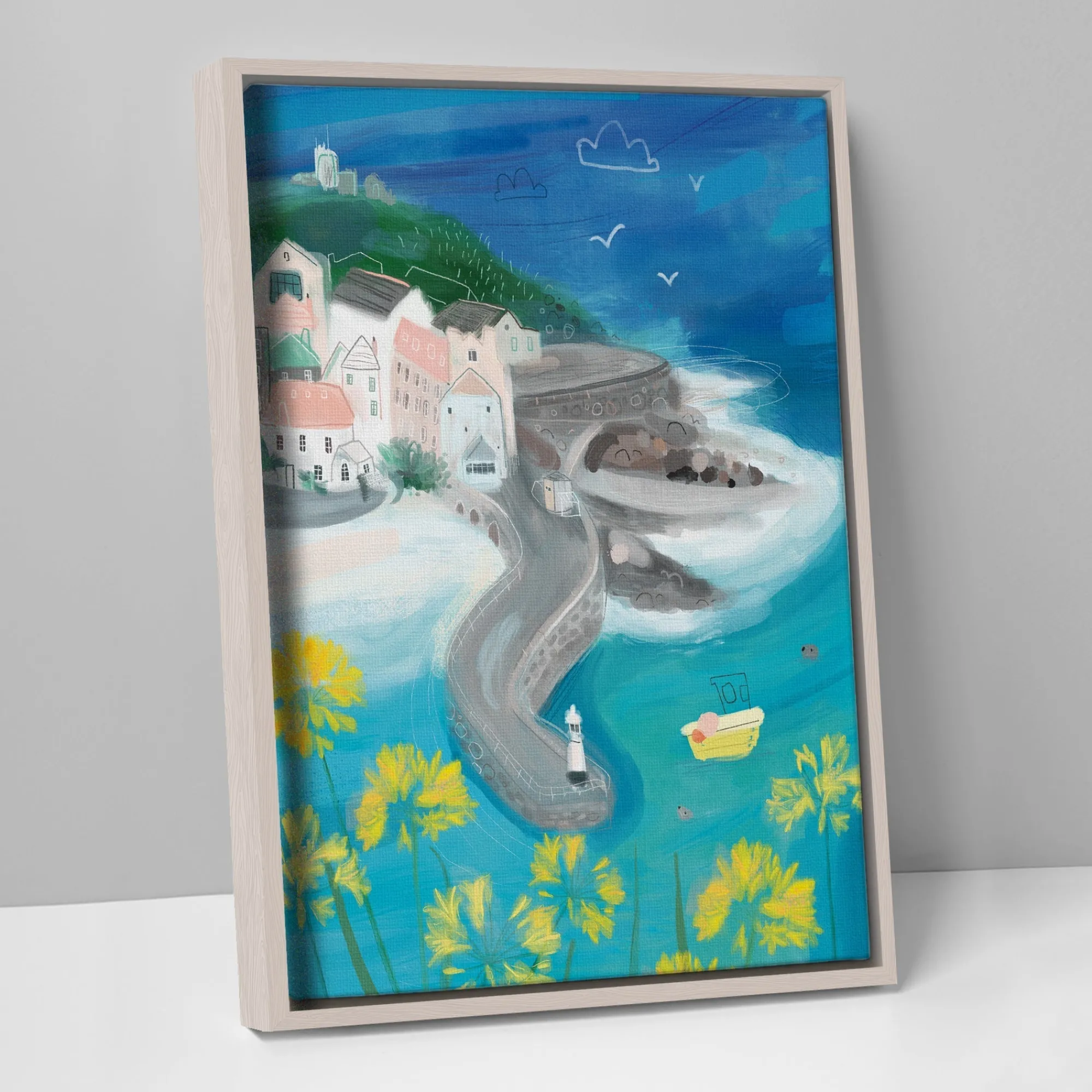 St Ives|Cornwall*Whistlefish St Ives Boats Framed Canvas