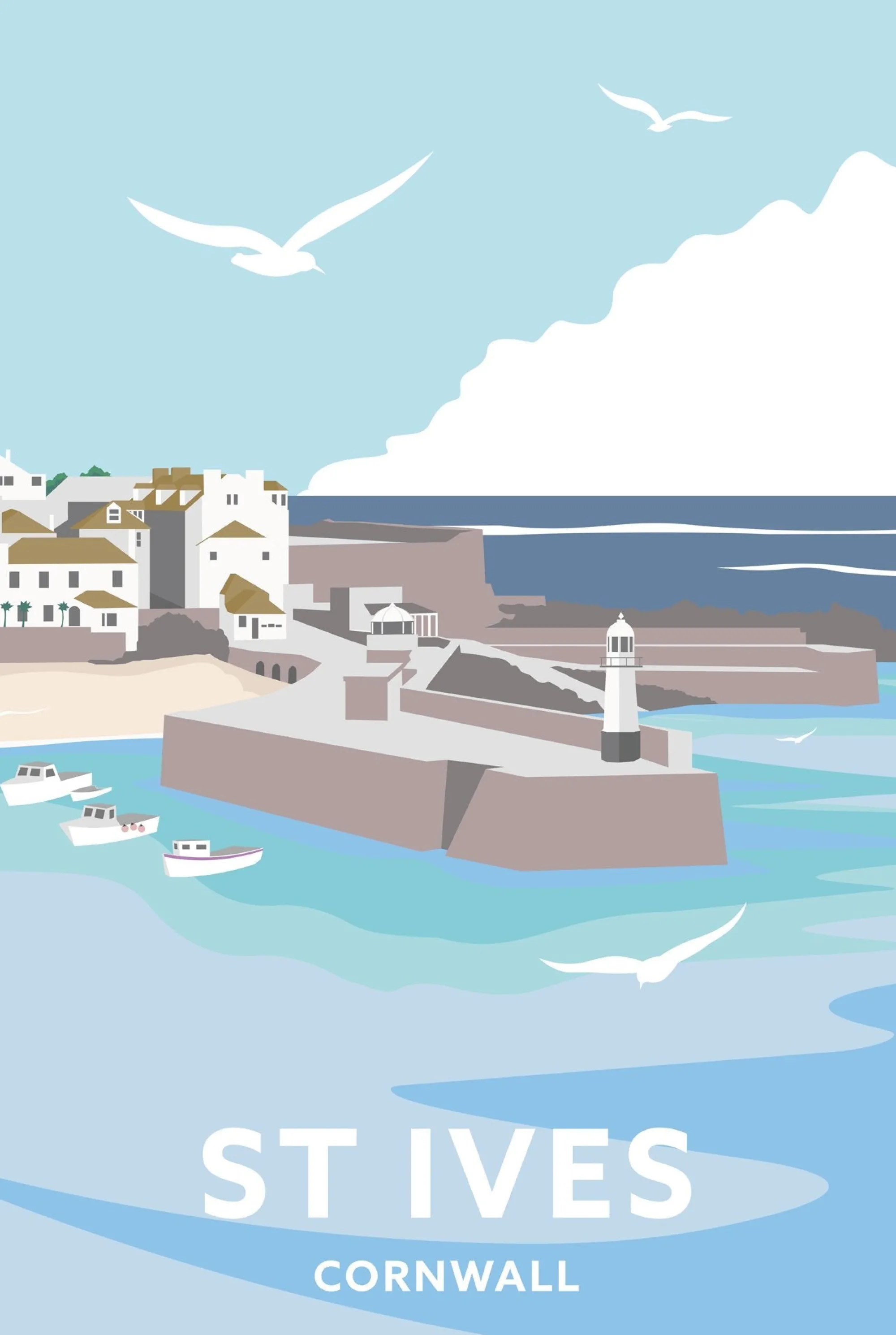 Unframed Prints*Whistlefish St Ives Cornwall Travel Art Print
