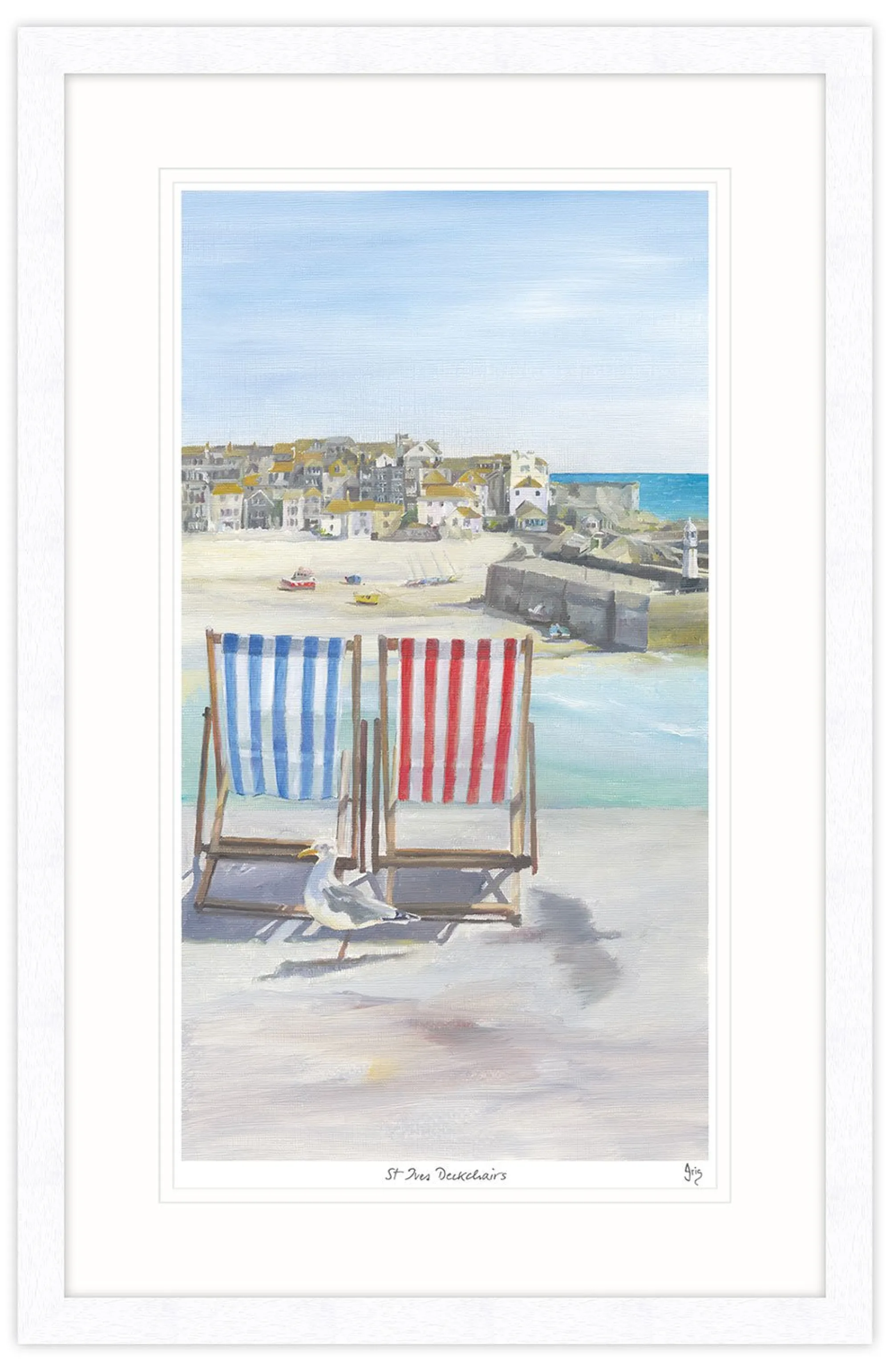 St Ives|Cornwall*Whistlefish St Ives Deckchairs Framed Print