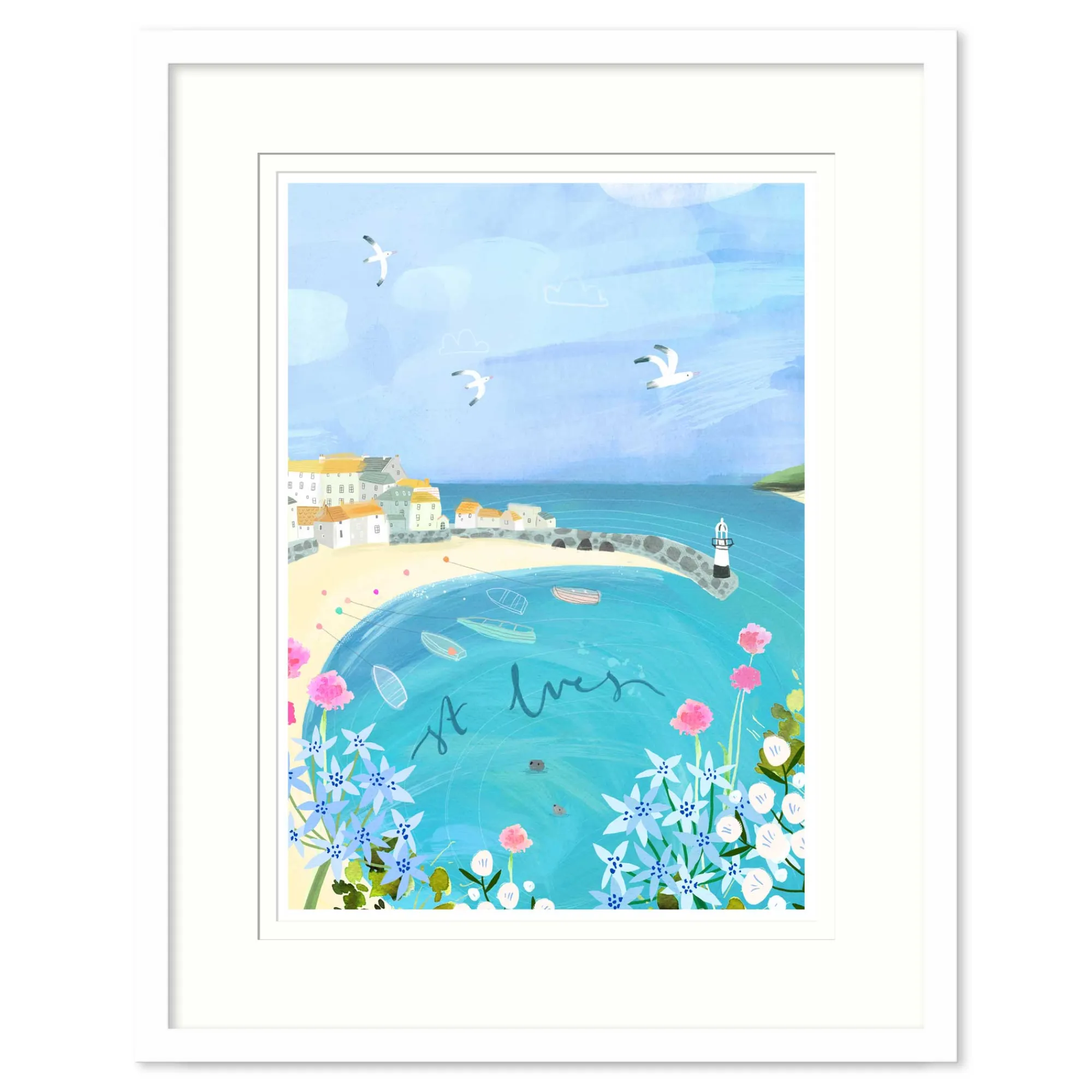St Ives|Cornwall*Whistlefish St Ives Medium Framed Print
