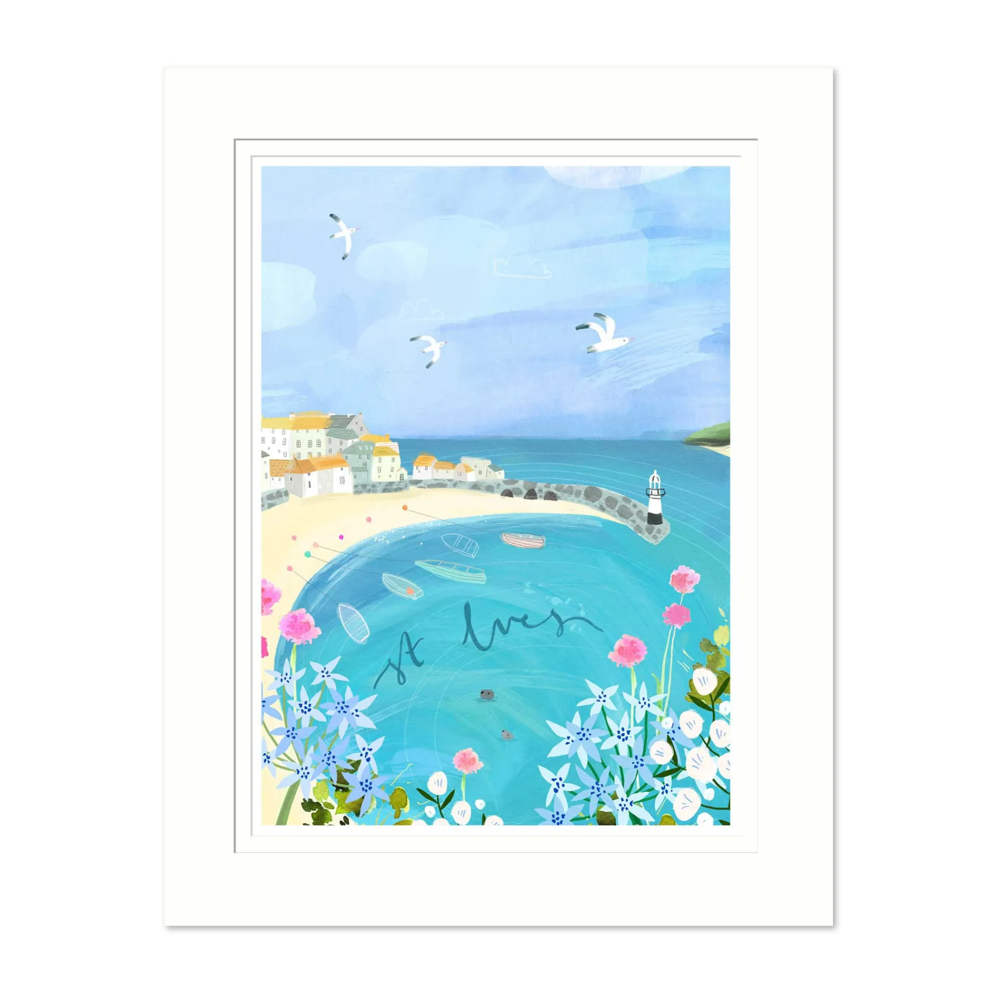 St Ives|Travel*Whistlefish St Ives Medium Mounted Print