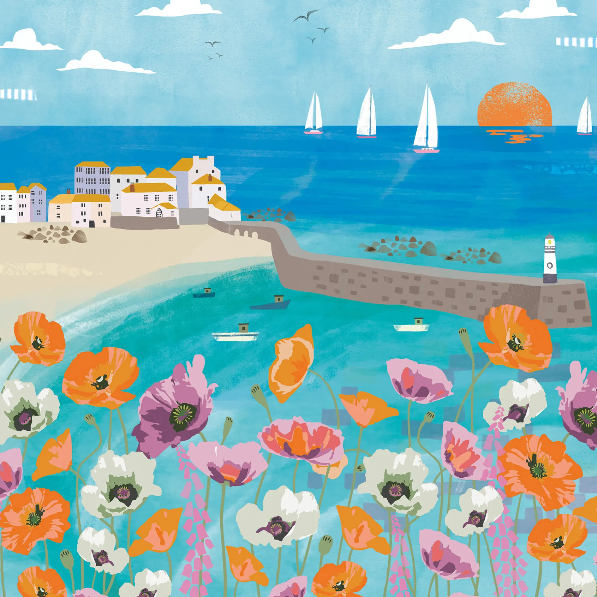 Unframed Prints*Whistlefish St Ives Poppies Mini Square Art Print