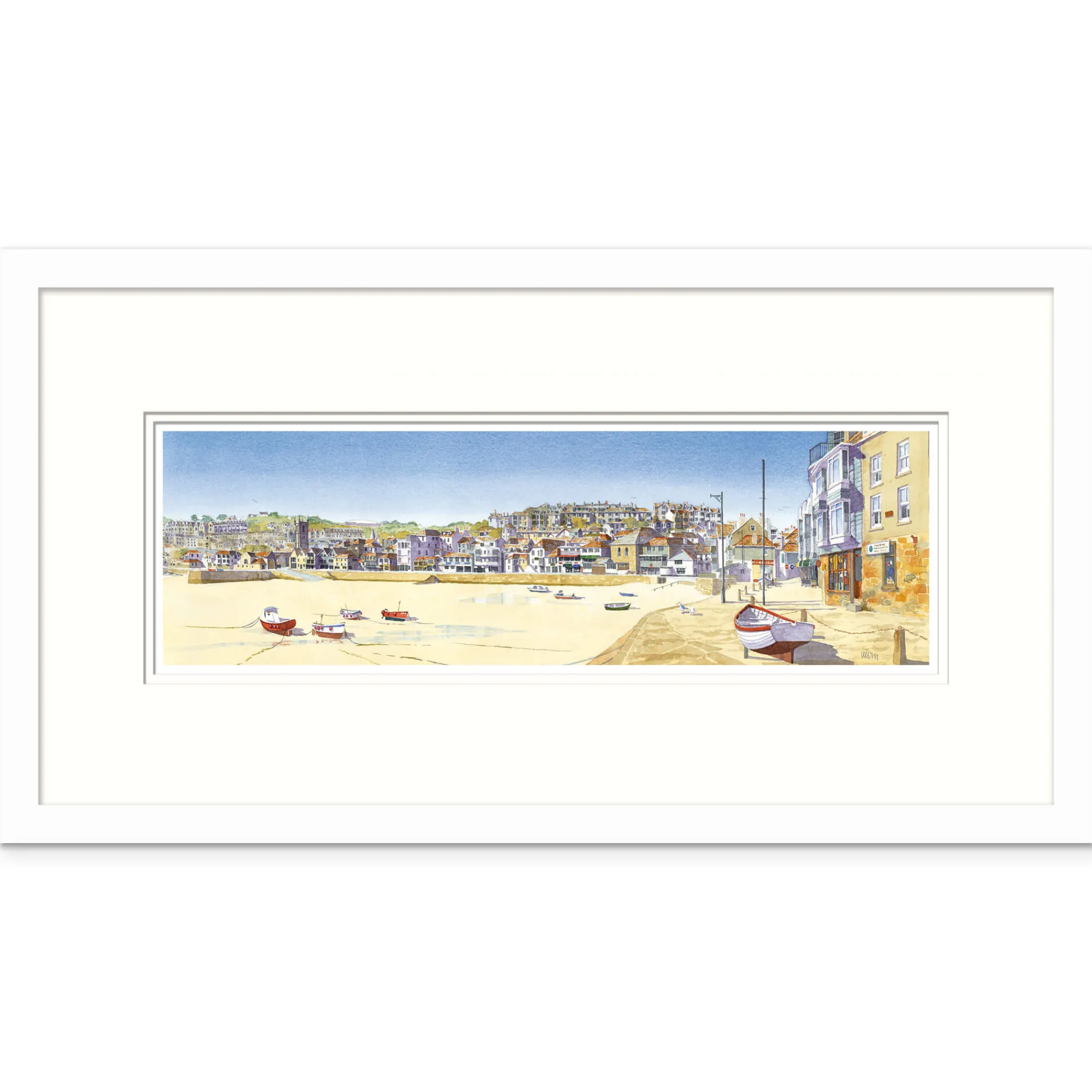 St Ives|Cornwall*Whistlefish St Ives Wharf Medium Framed Print