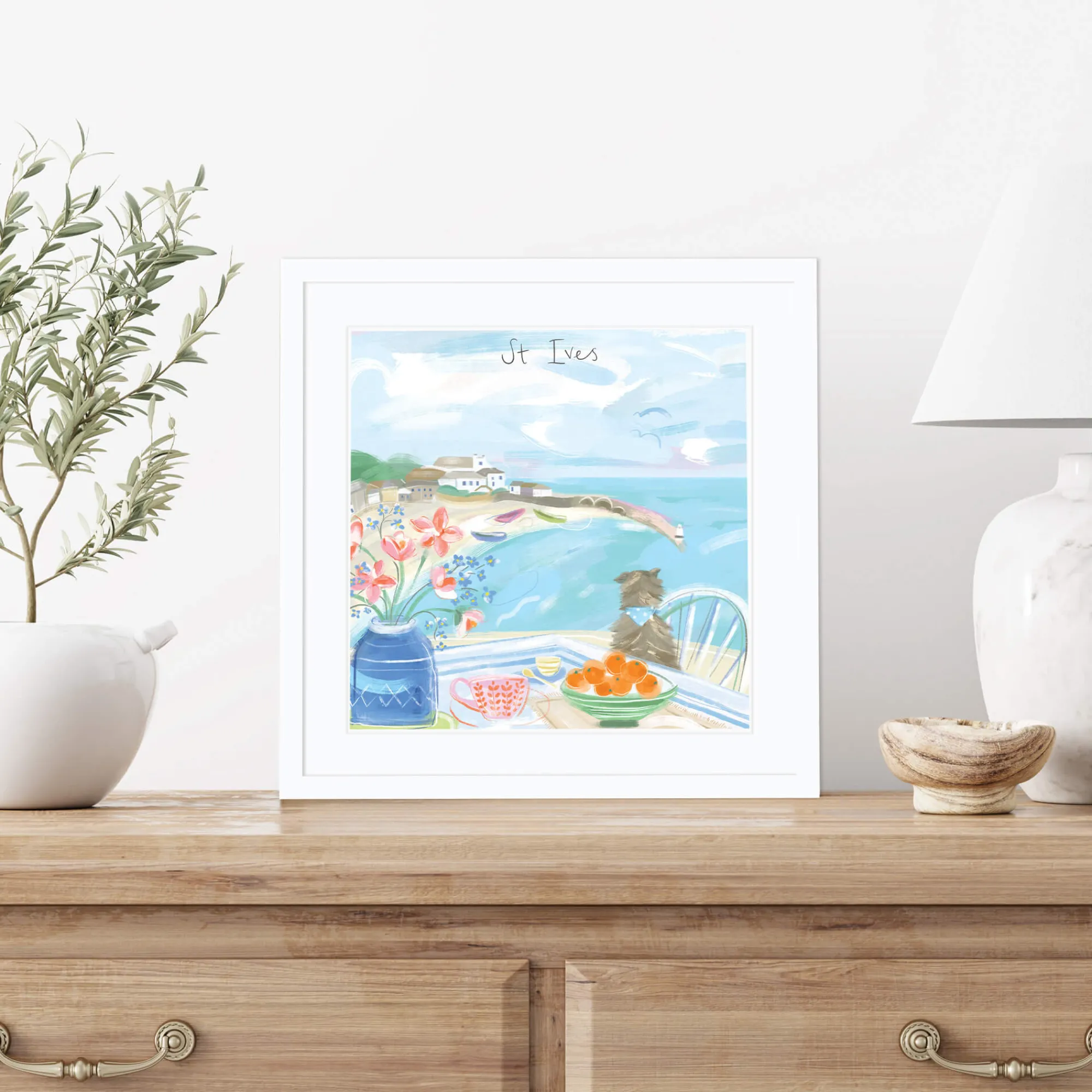St Ives|Cornwall*Whistlefish St Ives Window View Small Framed Print