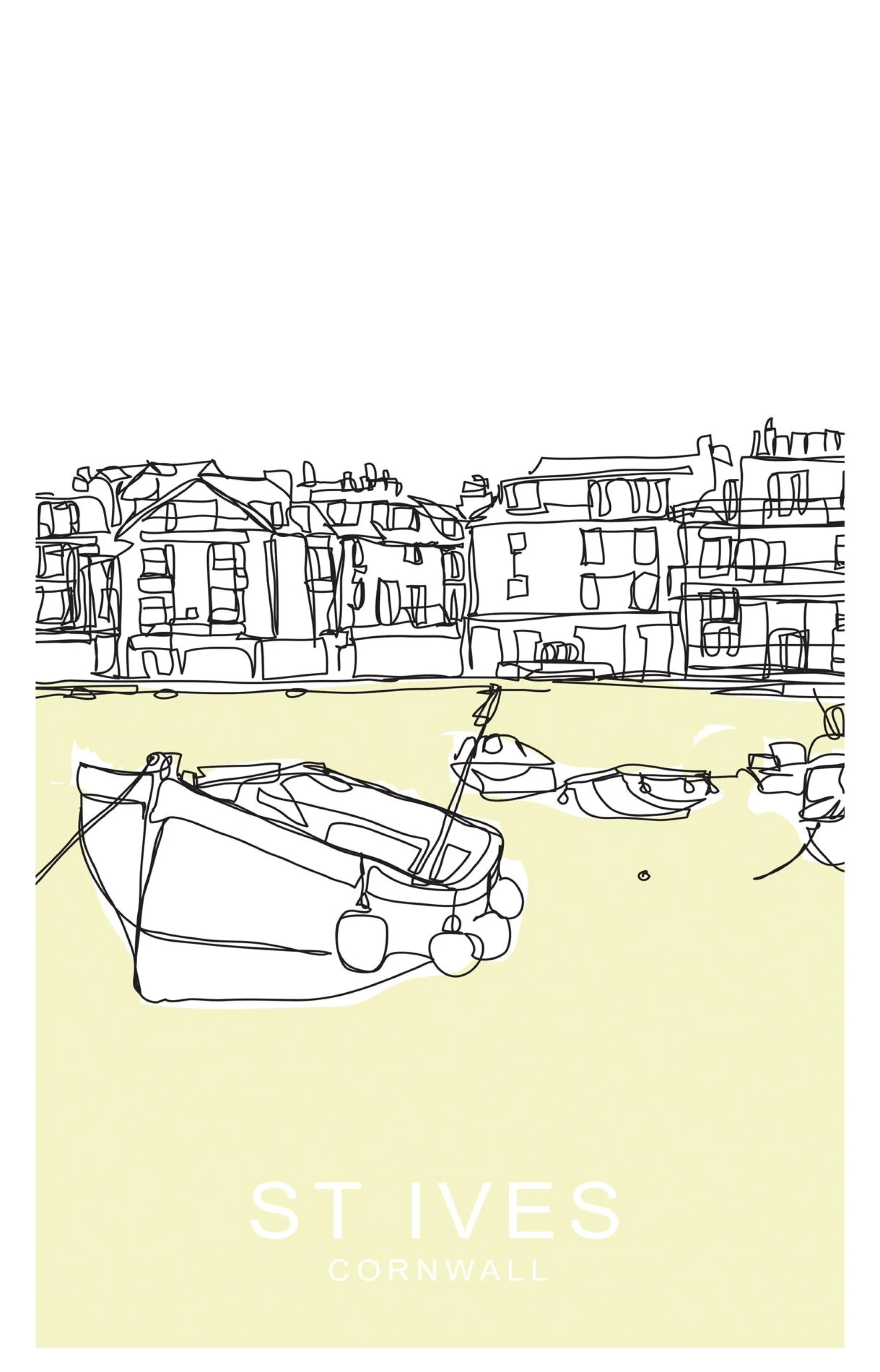 Unframed Prints*Whistlefish St Ives Yellow Large Art Print