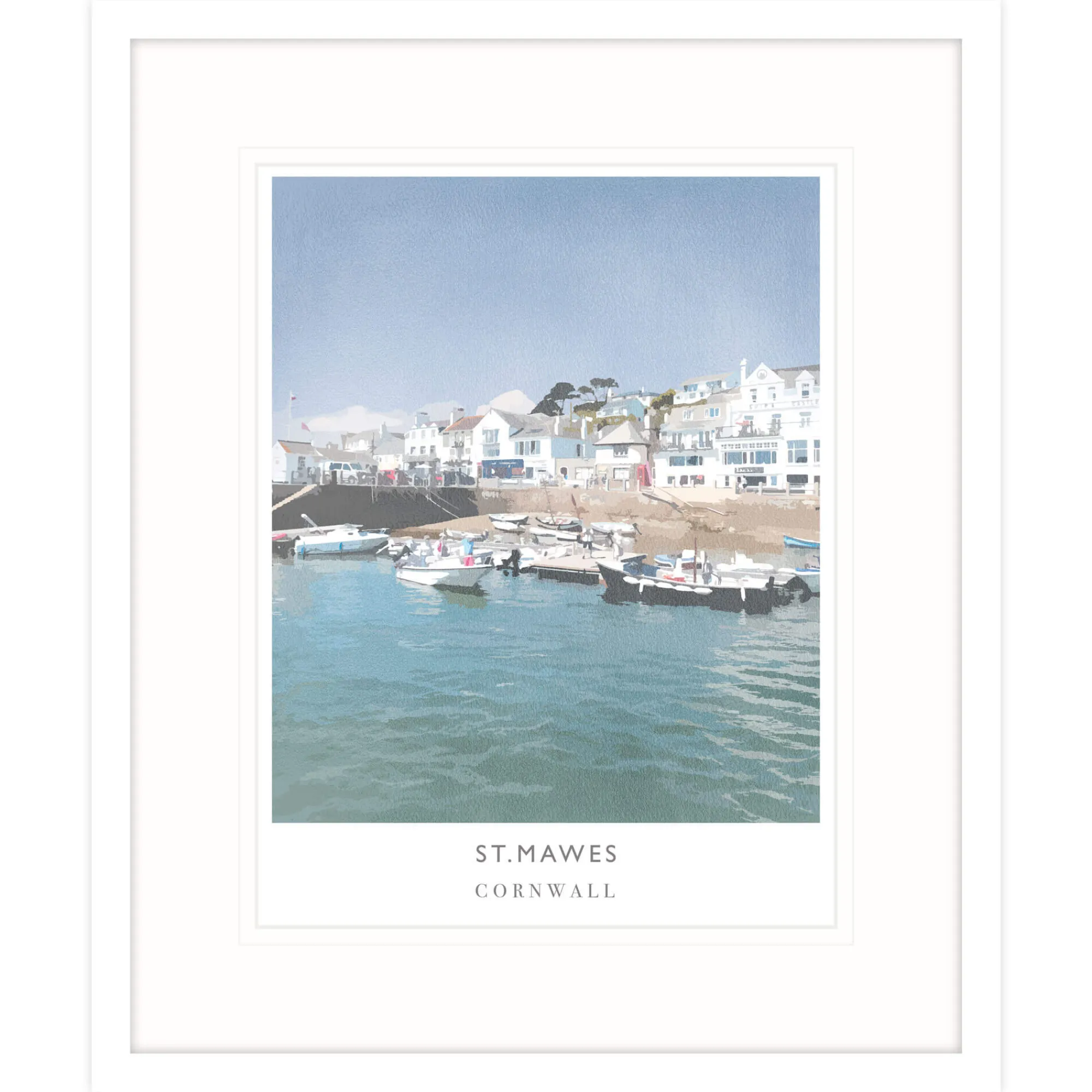 Cornwall|Travel*Whistlefish St Mawes Framed Print Small