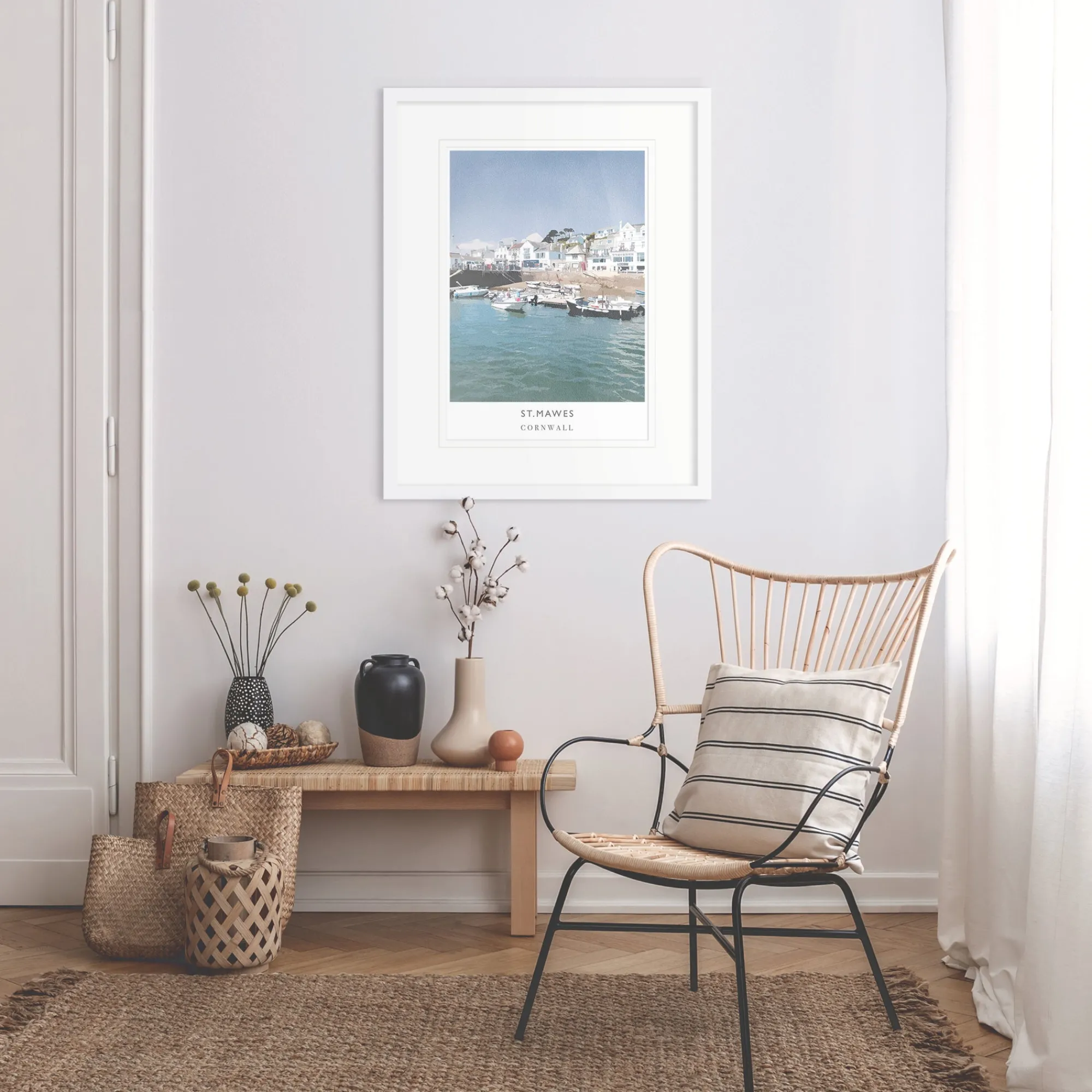 Cornwall|Travel*Whistlefish St Mawes Framed Print Small