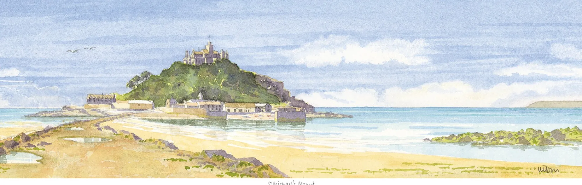 Unframed Prints*Whistlefish St Michael's Mount Watercolour Art Print