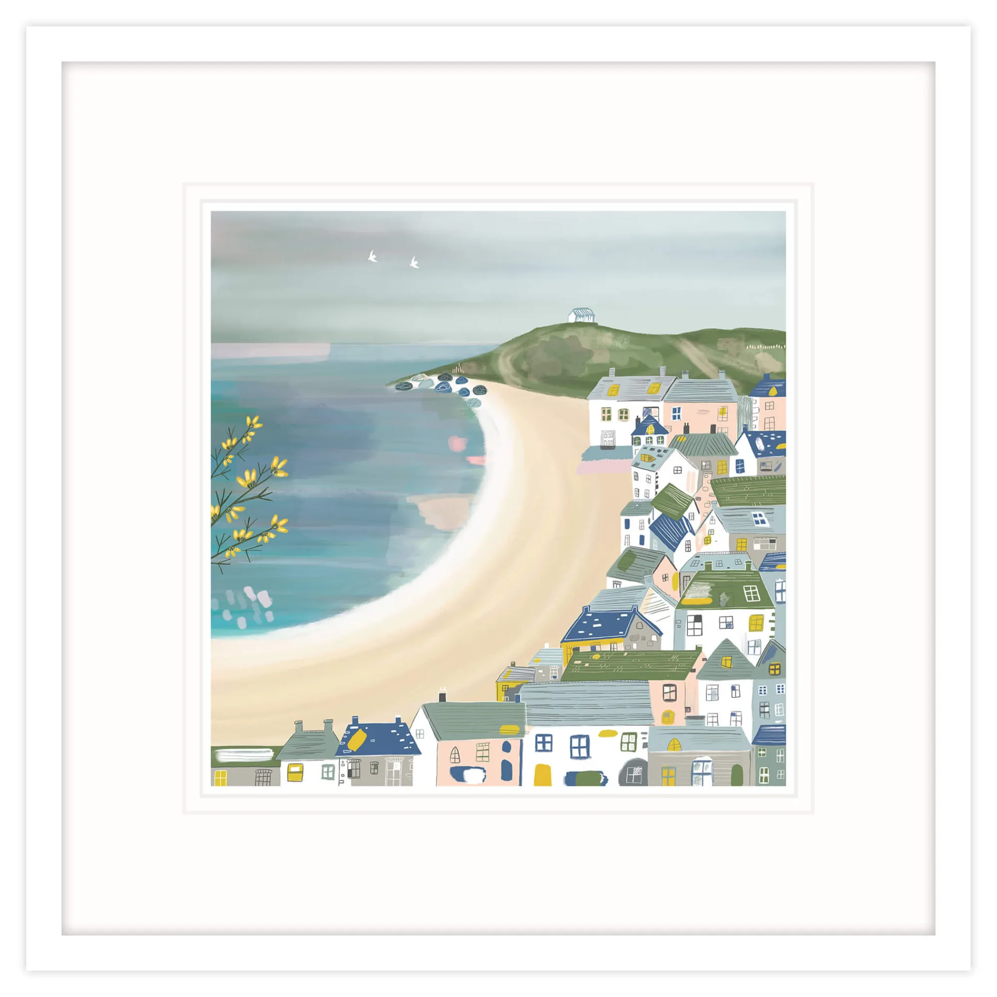 St Ives|Cornwall*Whistlefish Steel Blues Over Porthmeor Framed Print