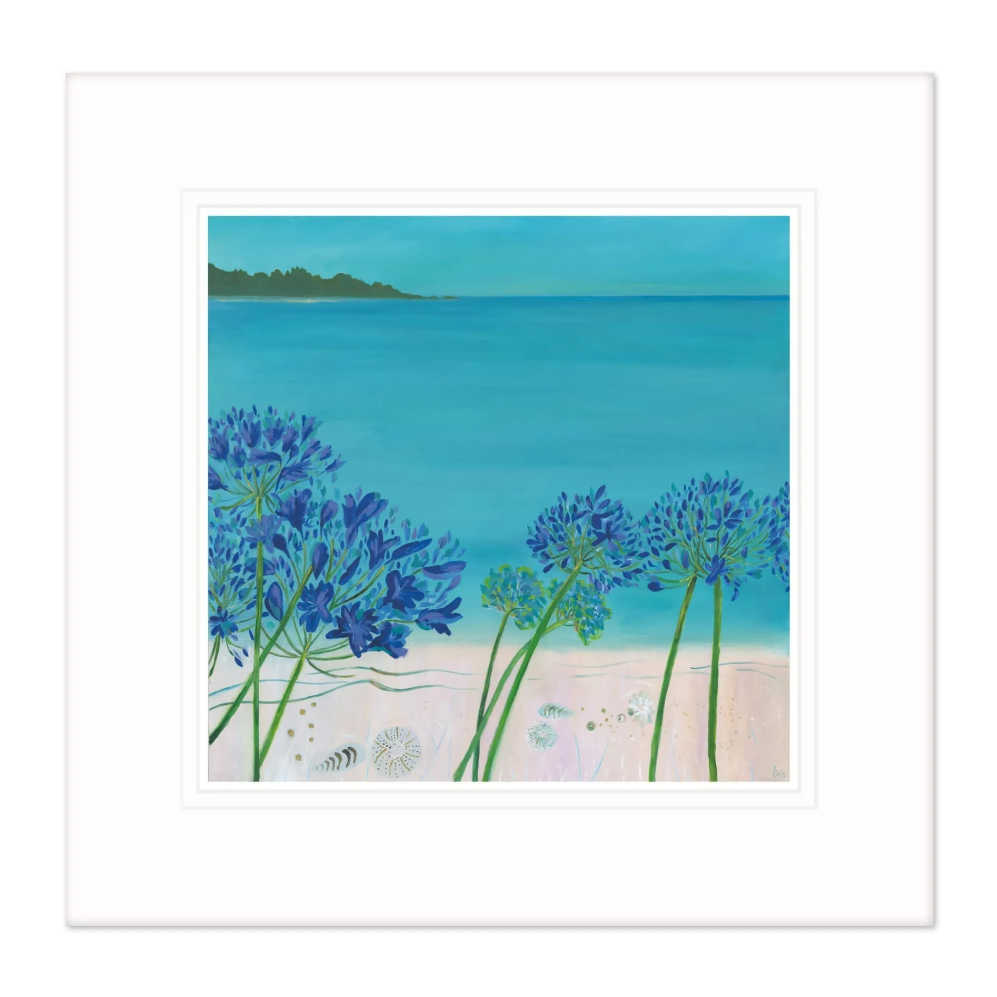 Cornwall|Mounted Prints*Whistlefish Summer Heat Perranuthnoe Mounted Print