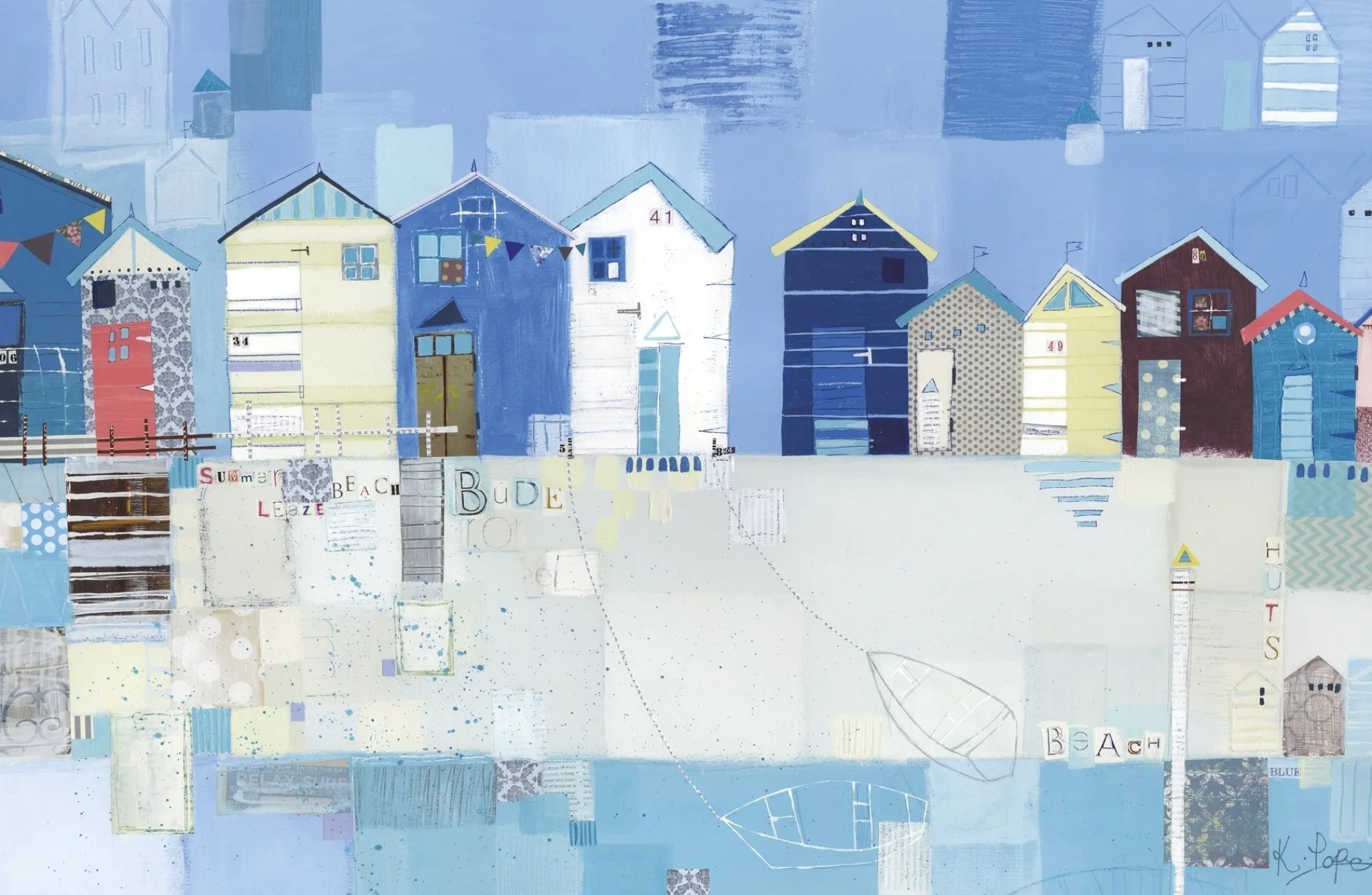 Unframed Prints*Whistlefish Summerleaze Beach Art Print