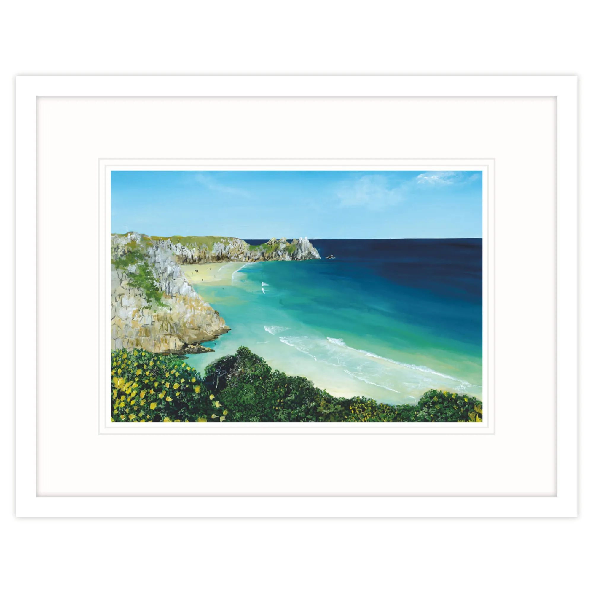 Coastal Scenes|Framed Prints*Whistlefish Summertime In Cornwall Framed Print