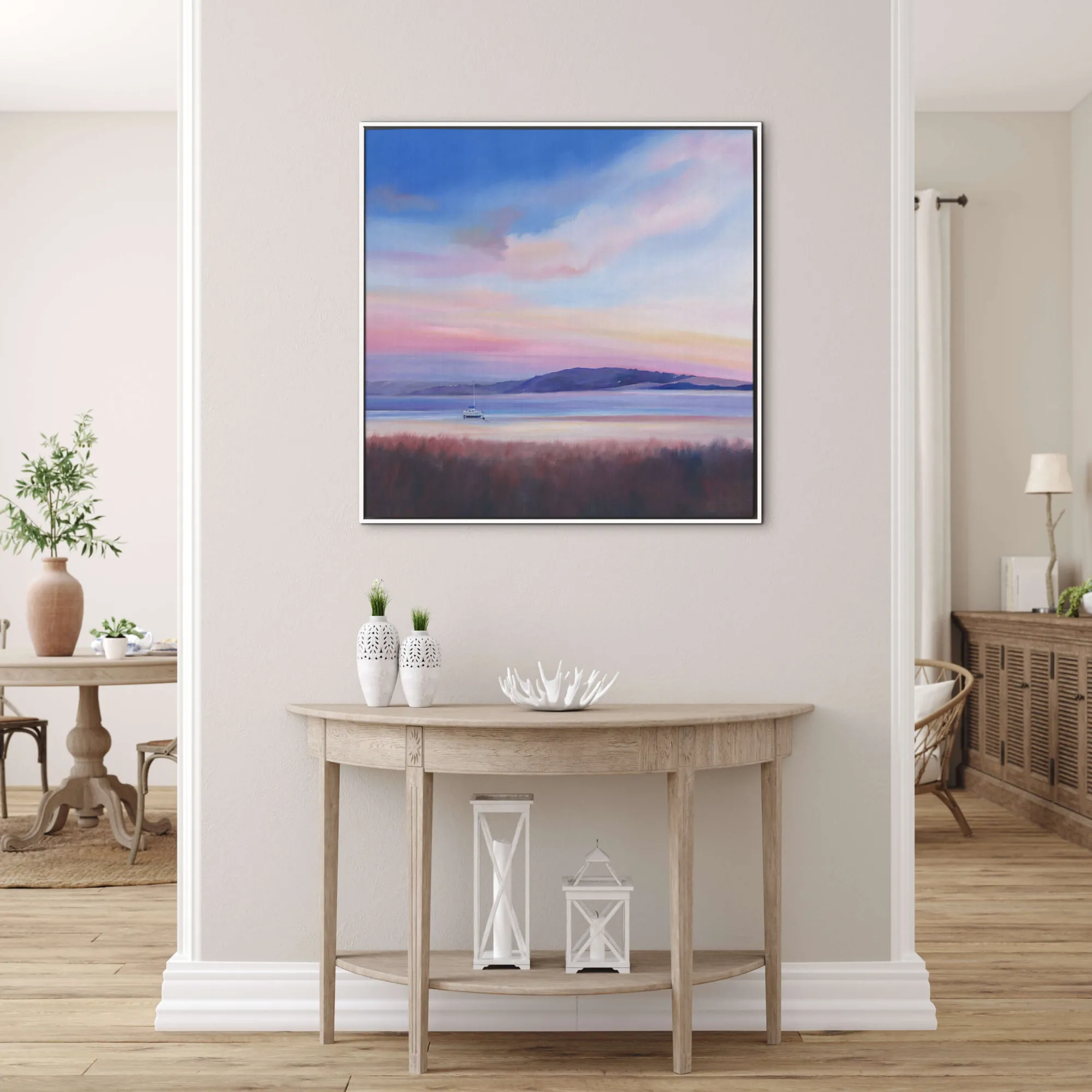 Cornwall|Coastal Scenes*Whistlefish Sundown Camel Estuary Framed Canvas