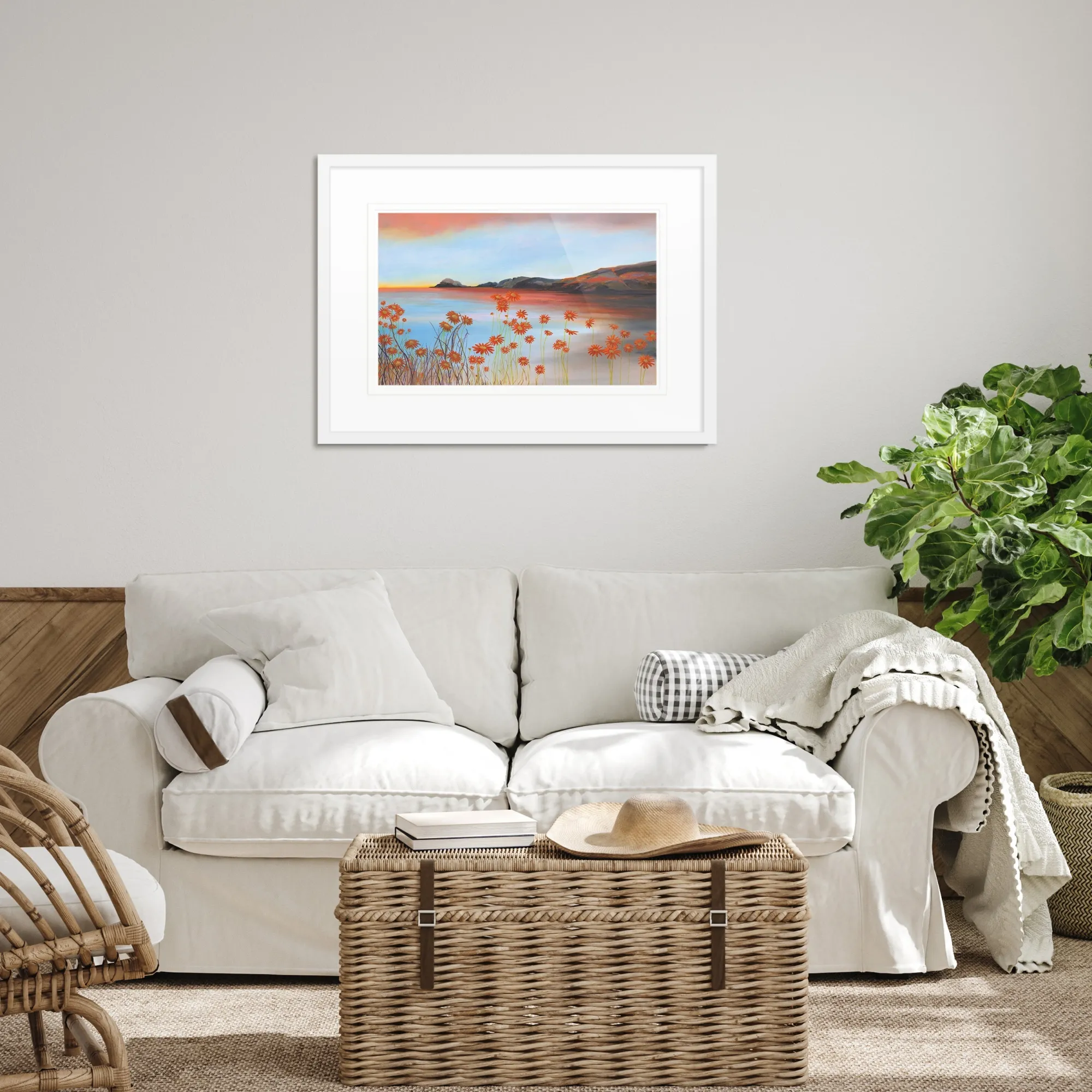 Cornwall|Floral & Flowers*Whistlefish Sundown Portreath Large Framed Print