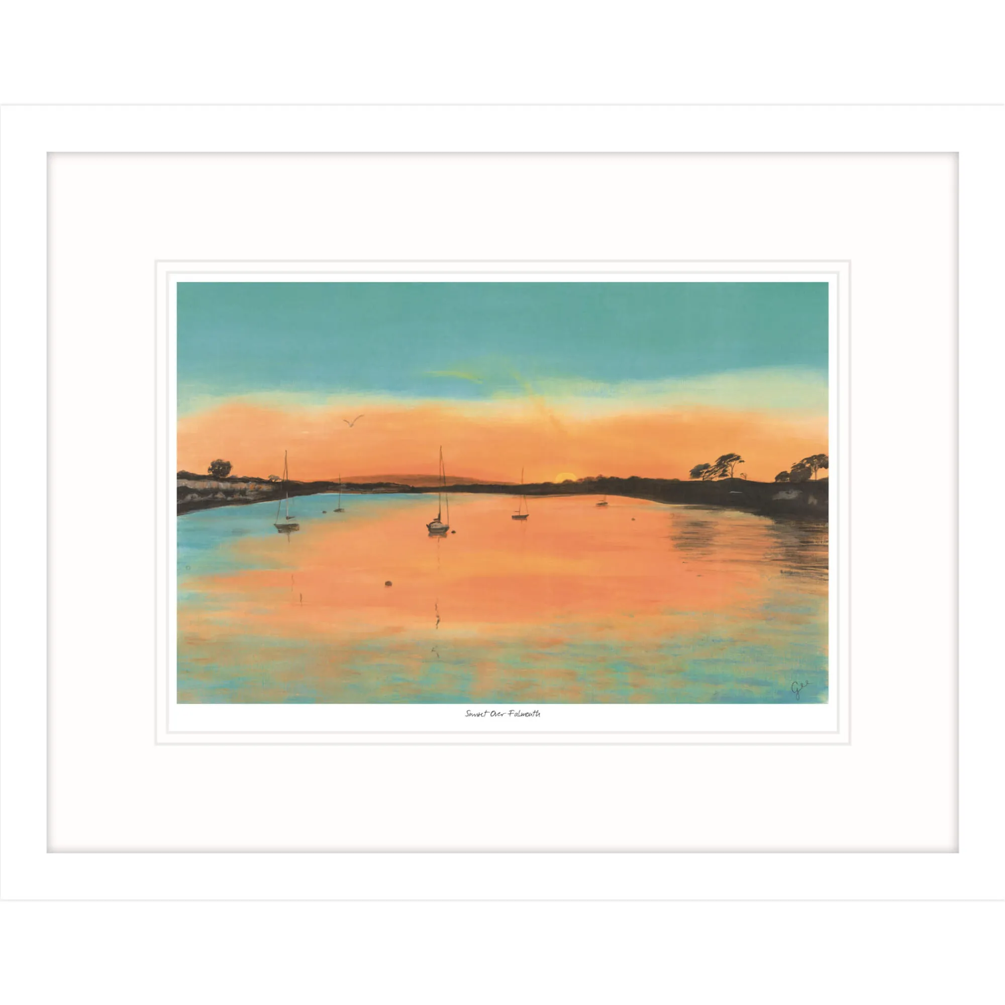 Falmouth|Cornwall*Whistlefish Sunset Over Falmouth Framed Print