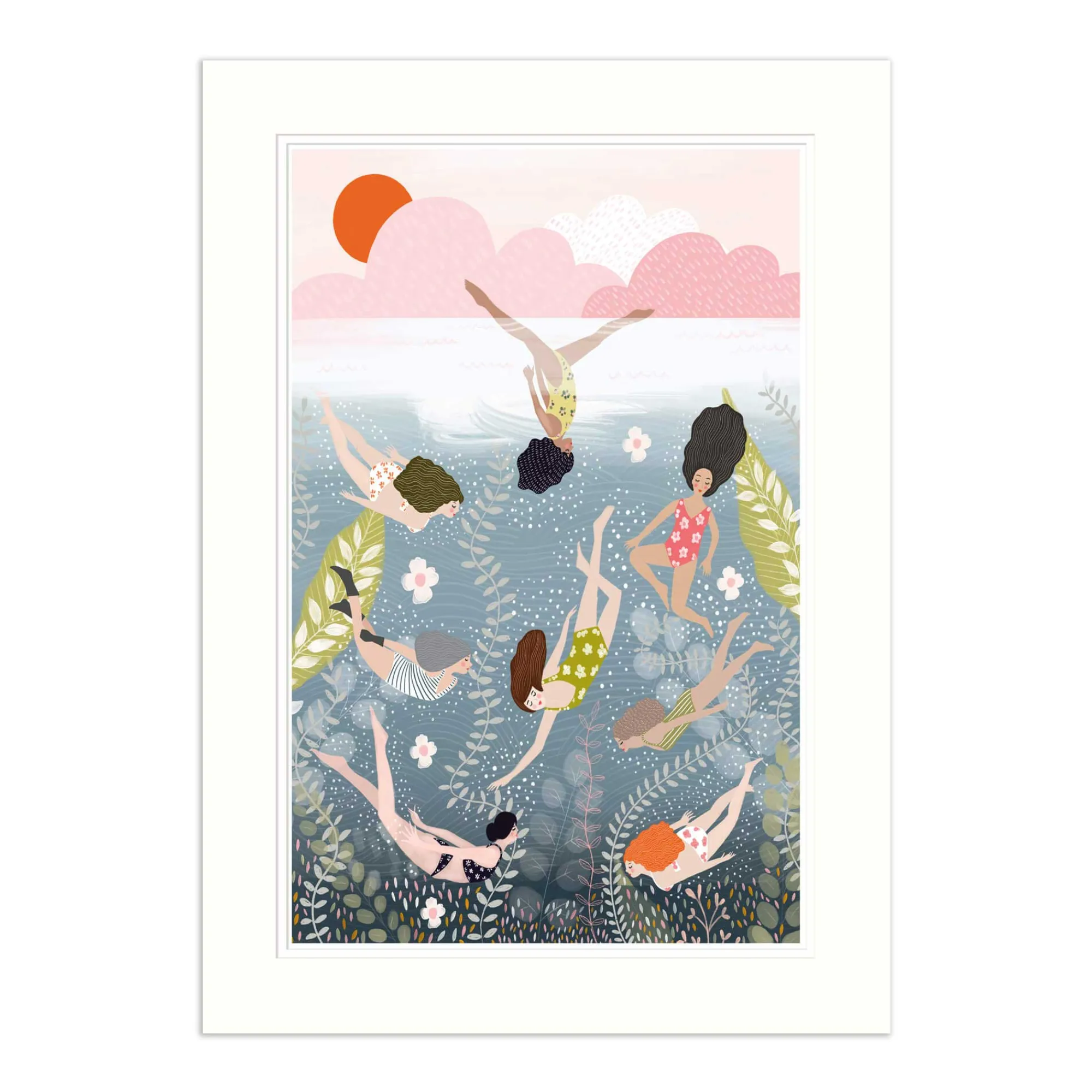 Mounted Prints*Whistlefish Swim Free Mounted Print
