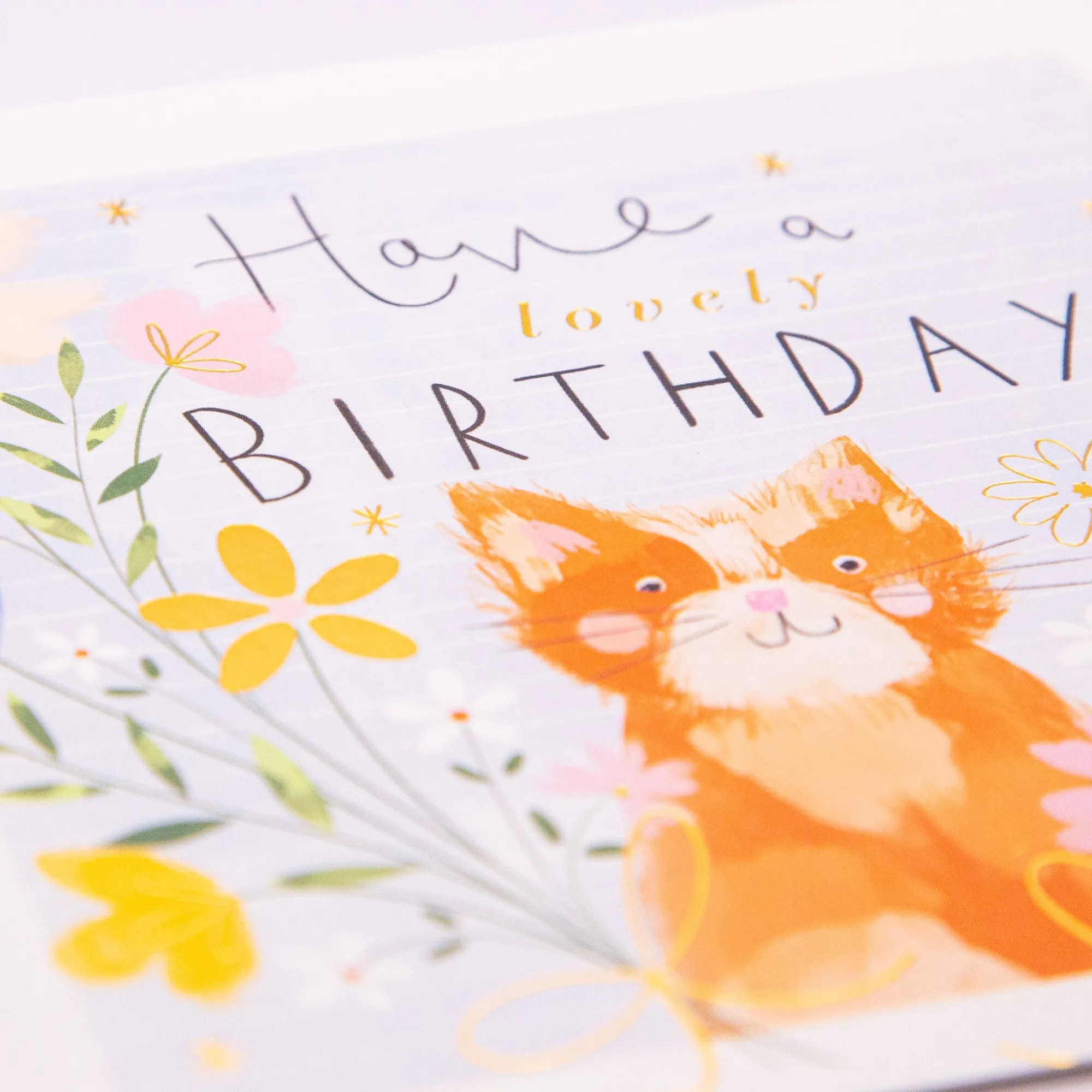 Birthday|For Her*Whistlefish Tabby Among Florals Birthday Card
