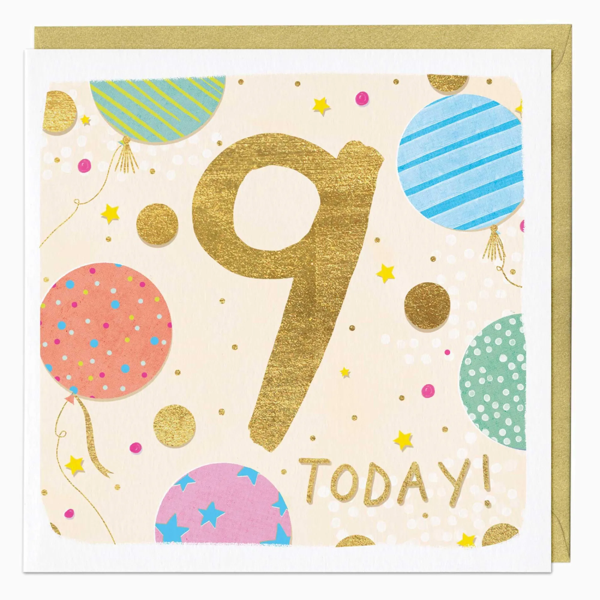 Birthday|By Age*Whistlefish 9th Balloon Birthday Card