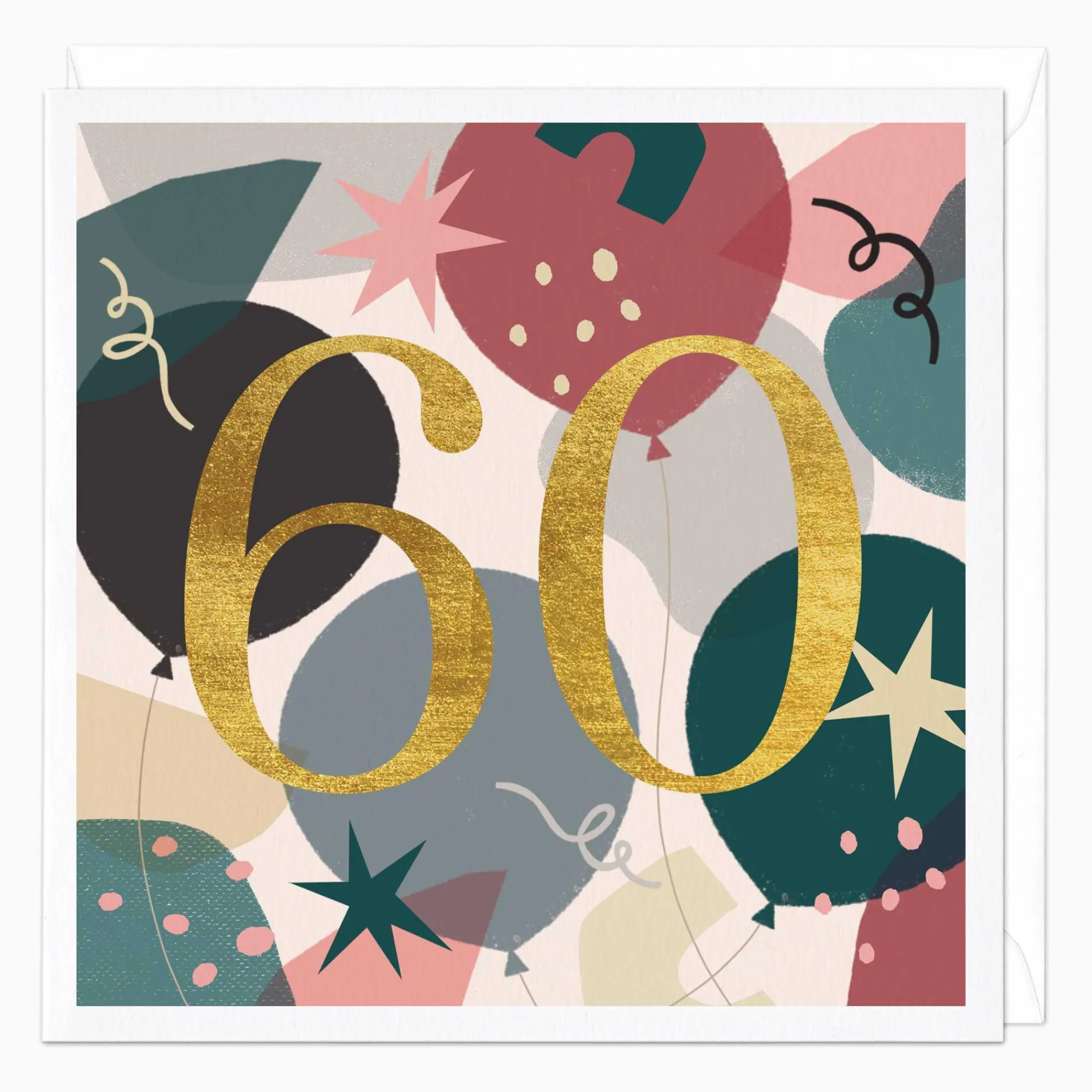 Birthday|By Age*Whistlefish 60th Balloons Birthday Card