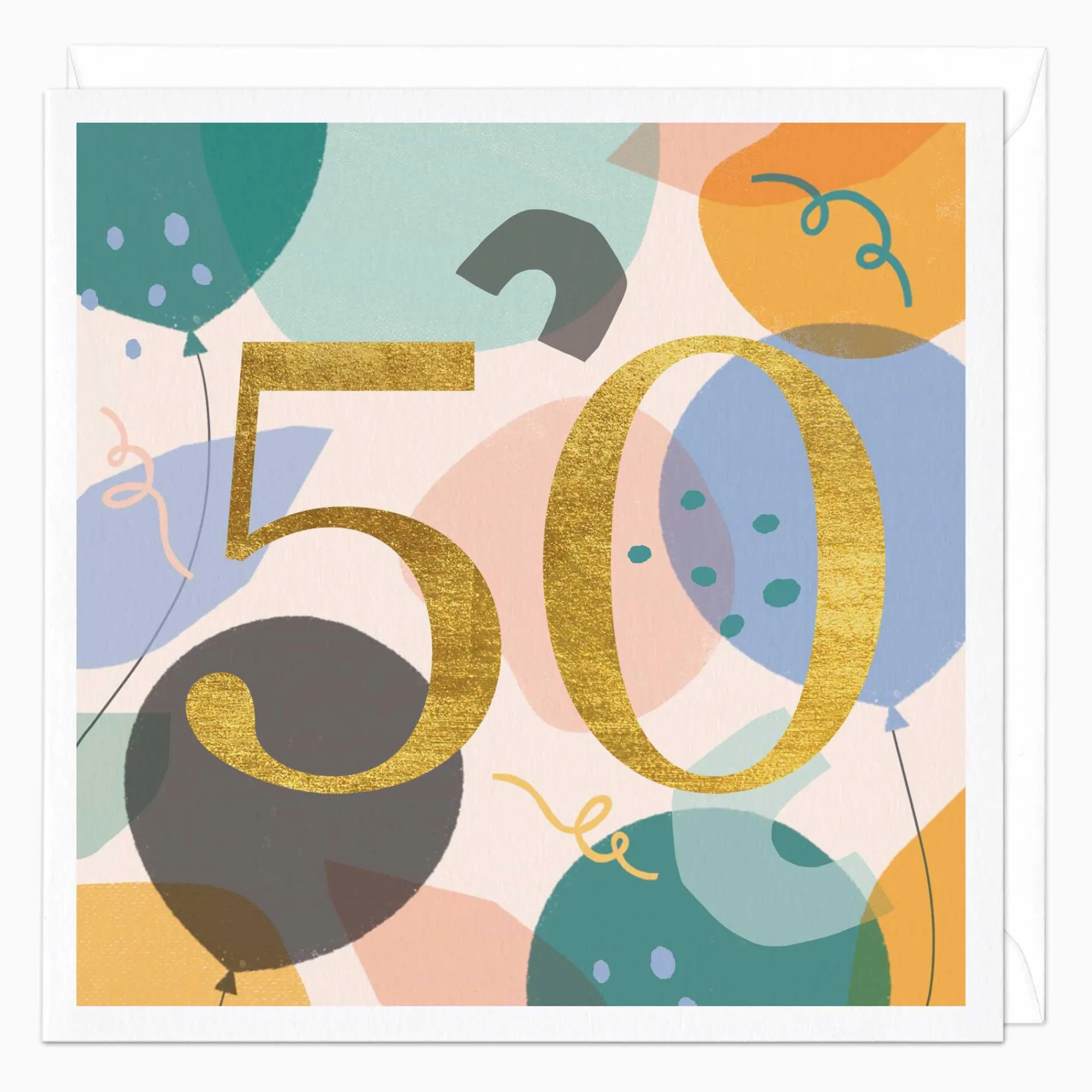 Birthday|By Age*Whistlefish 50th Balloons Birthday Card