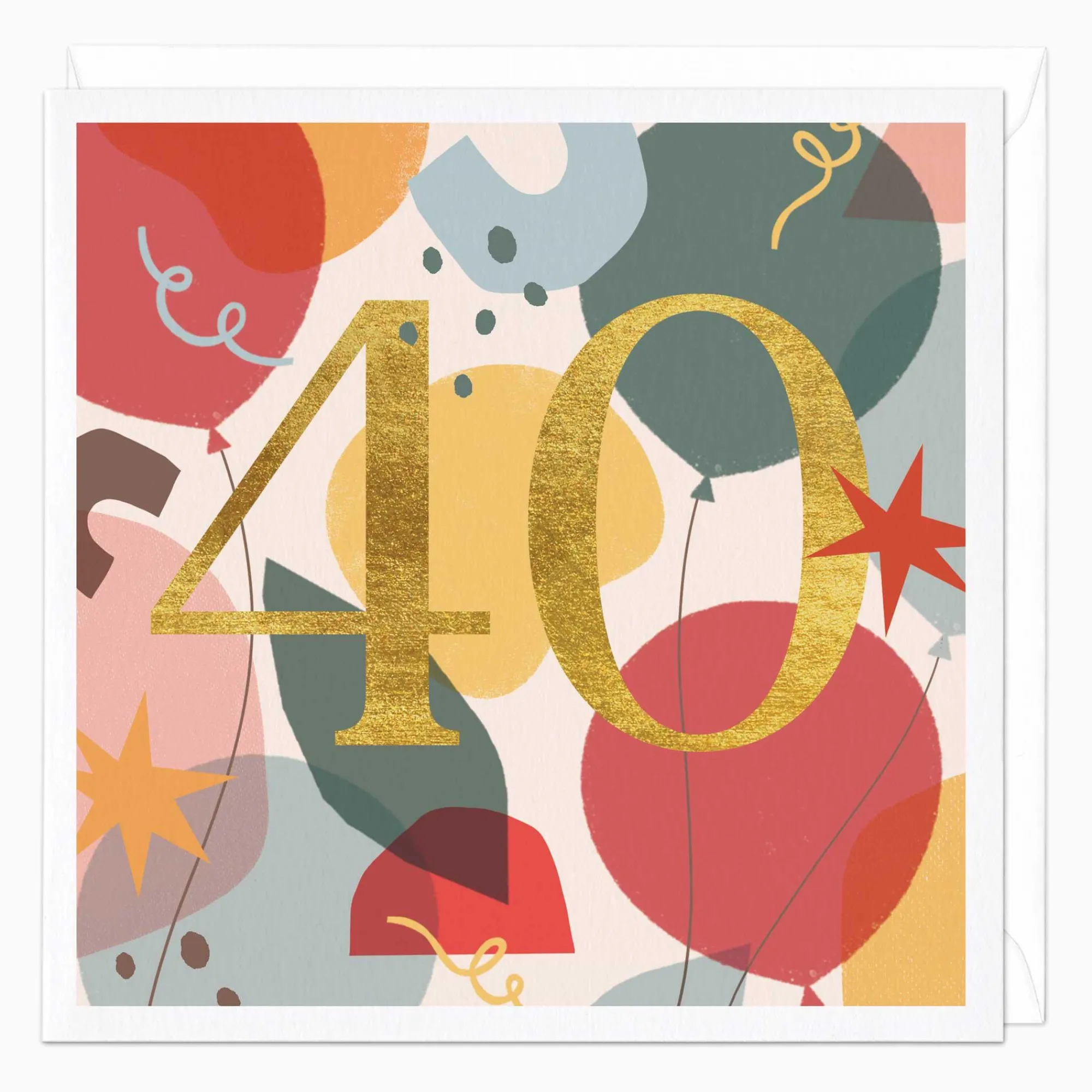 Birthday|By Age*Whistlefish 40th Balloons Birthday Card