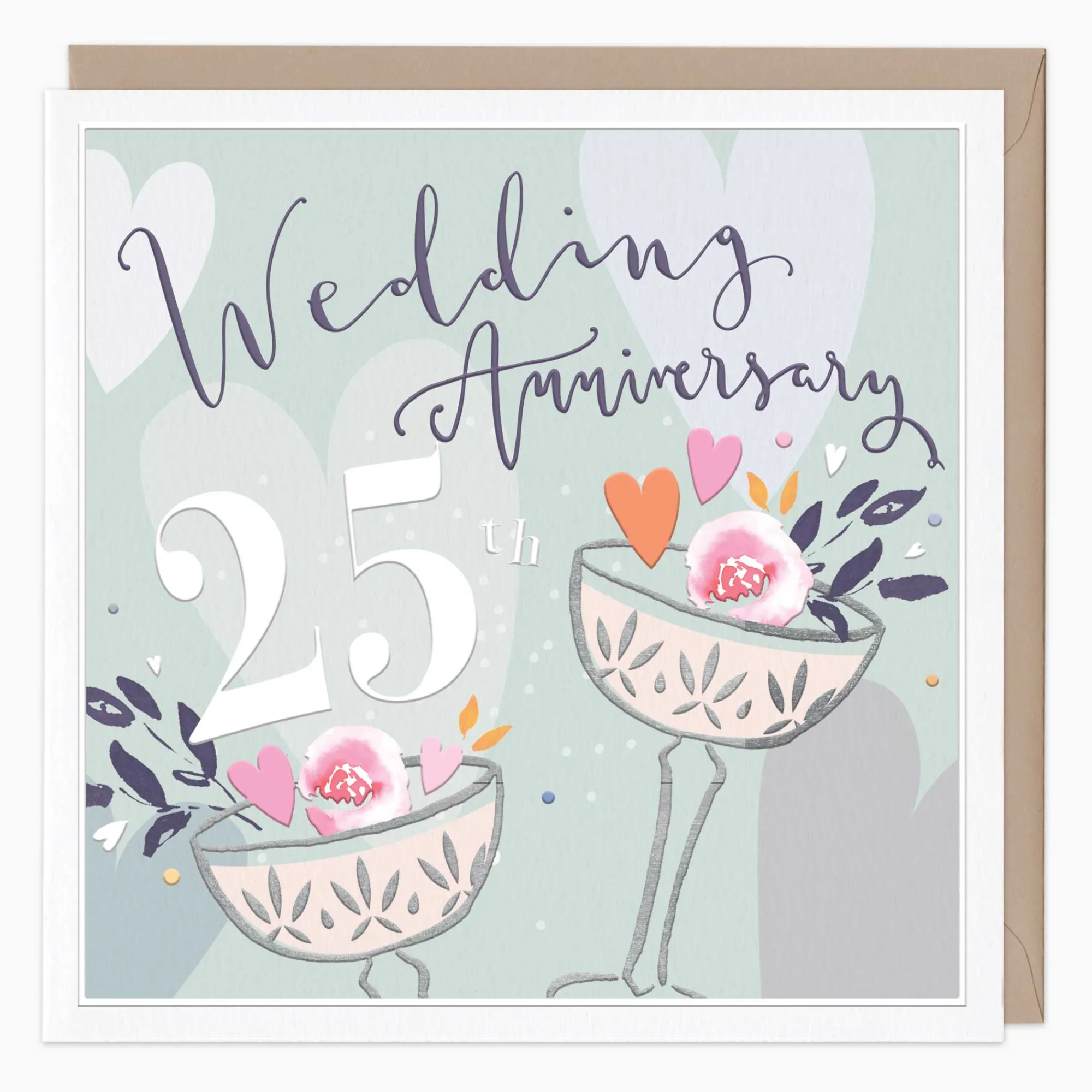Anniversary|For Her*Whistlefish 25th Wedding Anniversary Luxury Card