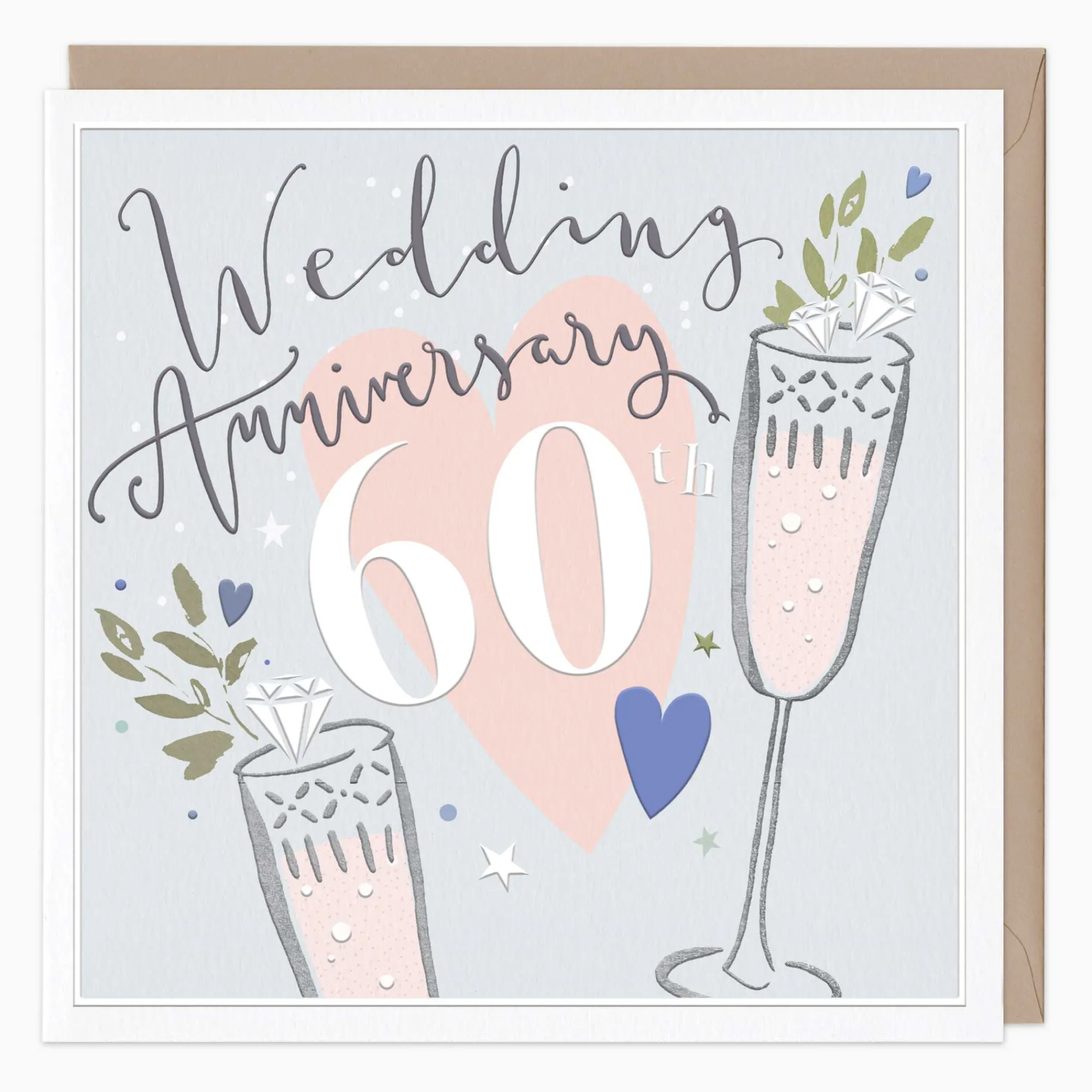 Anniversary|For Her*Whistlefish 60th Wedding Anniversary Luxury Card