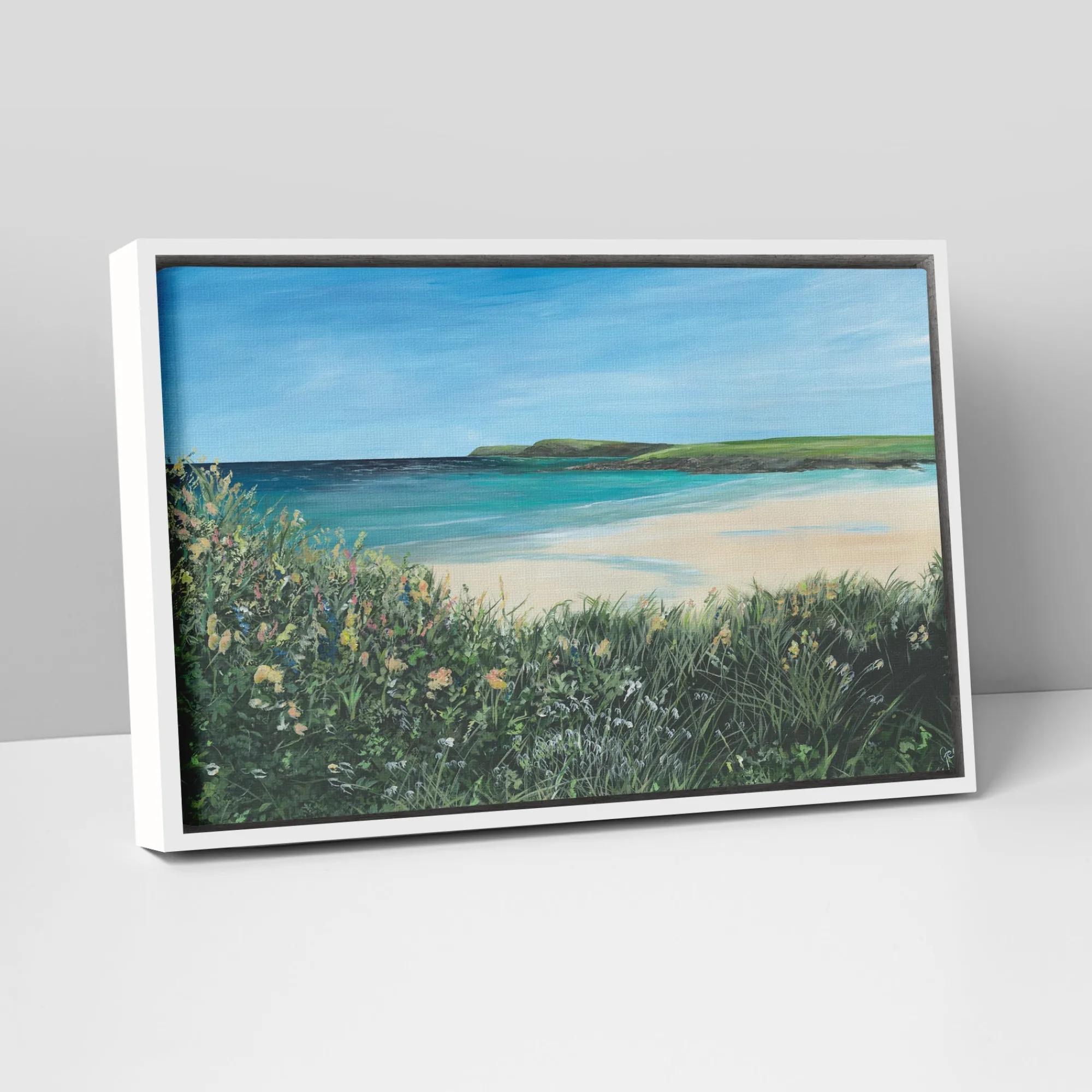 Coastal Scenes|Framed Canvas*Whistlefish The Bay Large Framed Canvas