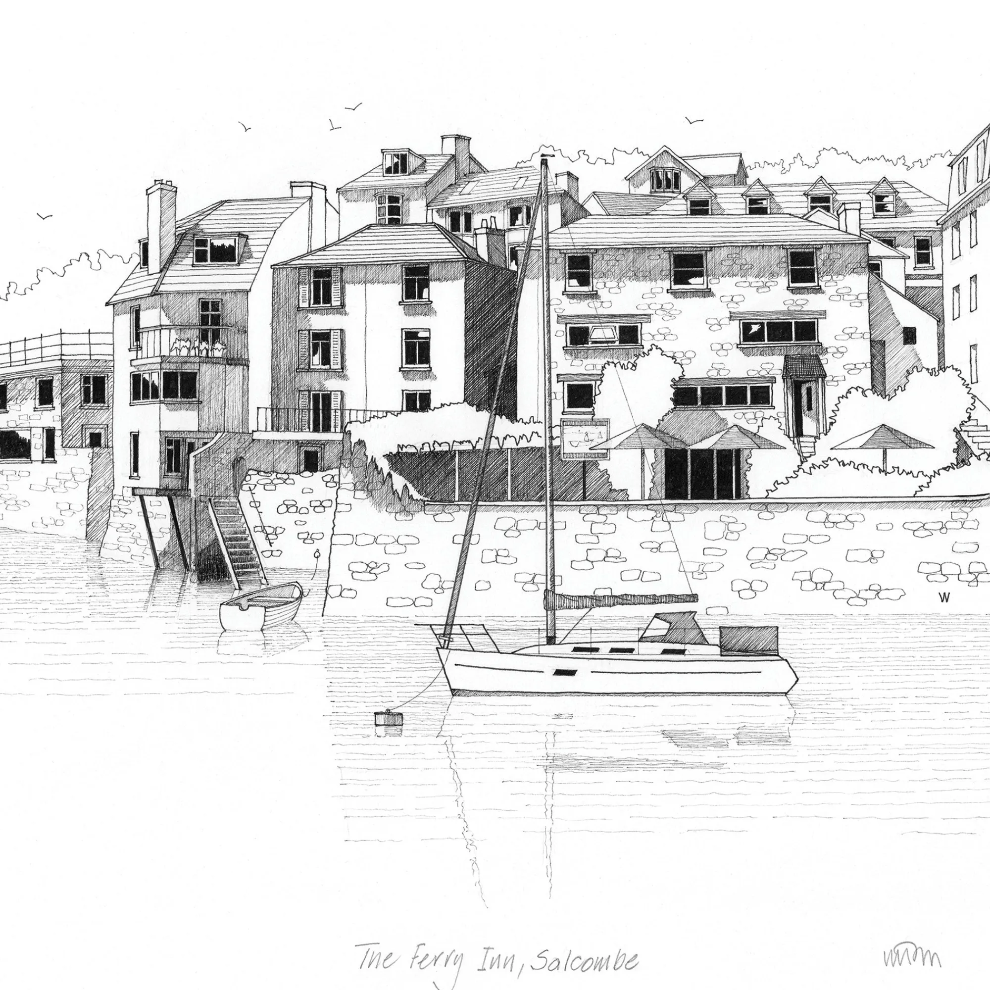 Unframed Prints*Whistlefish The Ferry Inn, Salcombe Art Print