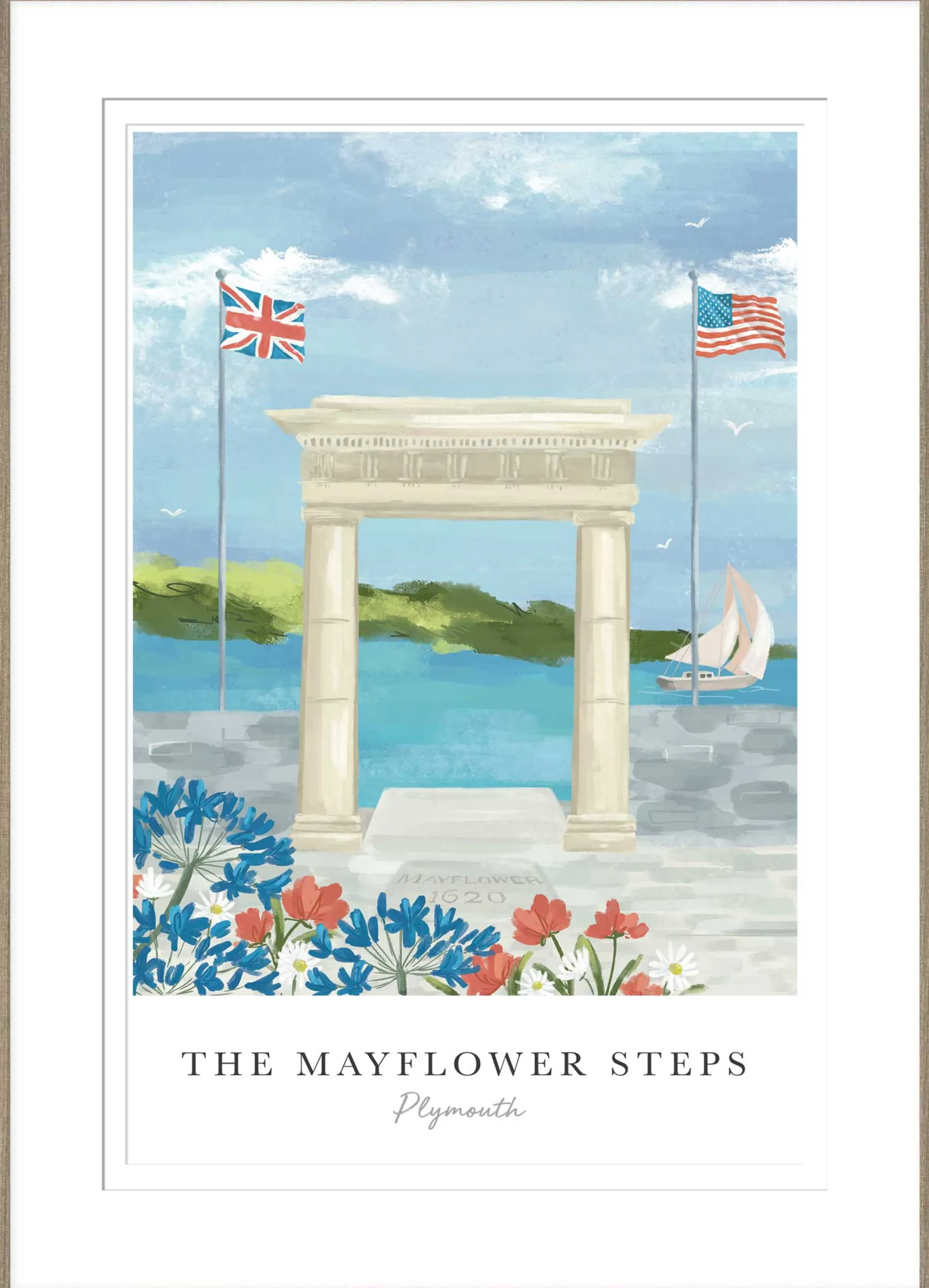 Floral & Flowers|Coastal Scenes*Whistlefish The Mayflower Steps Large Framed Print