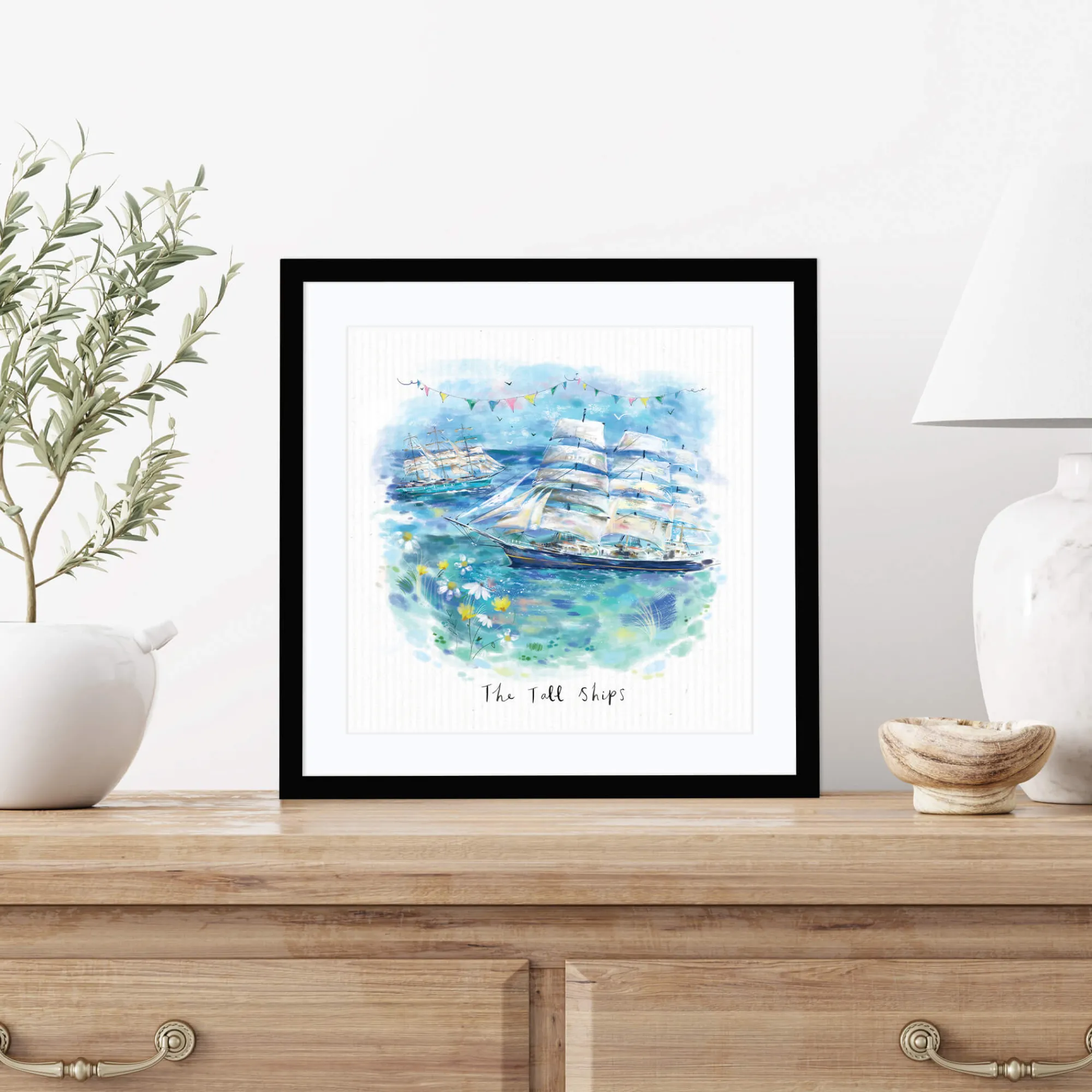 Falmouth|Cornwall*Whistlefish The Tall Ships Small Framed Print