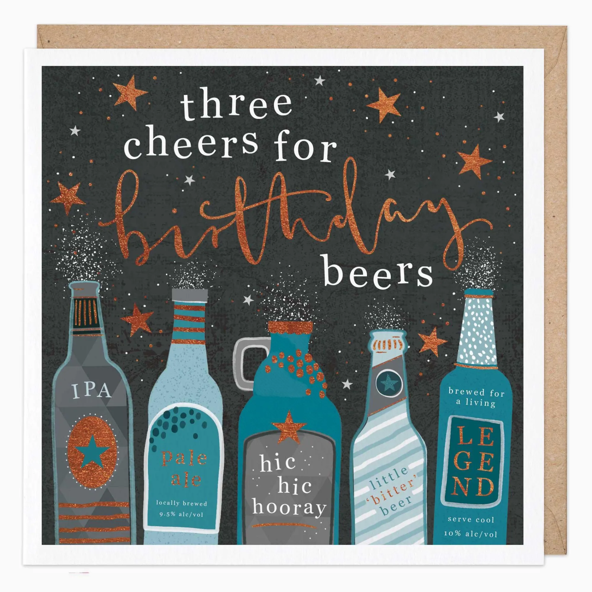Birthday|For Him*Whistlefish Three Cheers For Birthday Beers Card